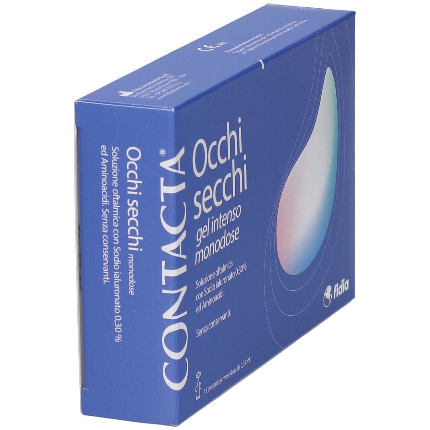 Confezione per Occhi secchi gel intenso monodose. Collirio con acido ialuronico.