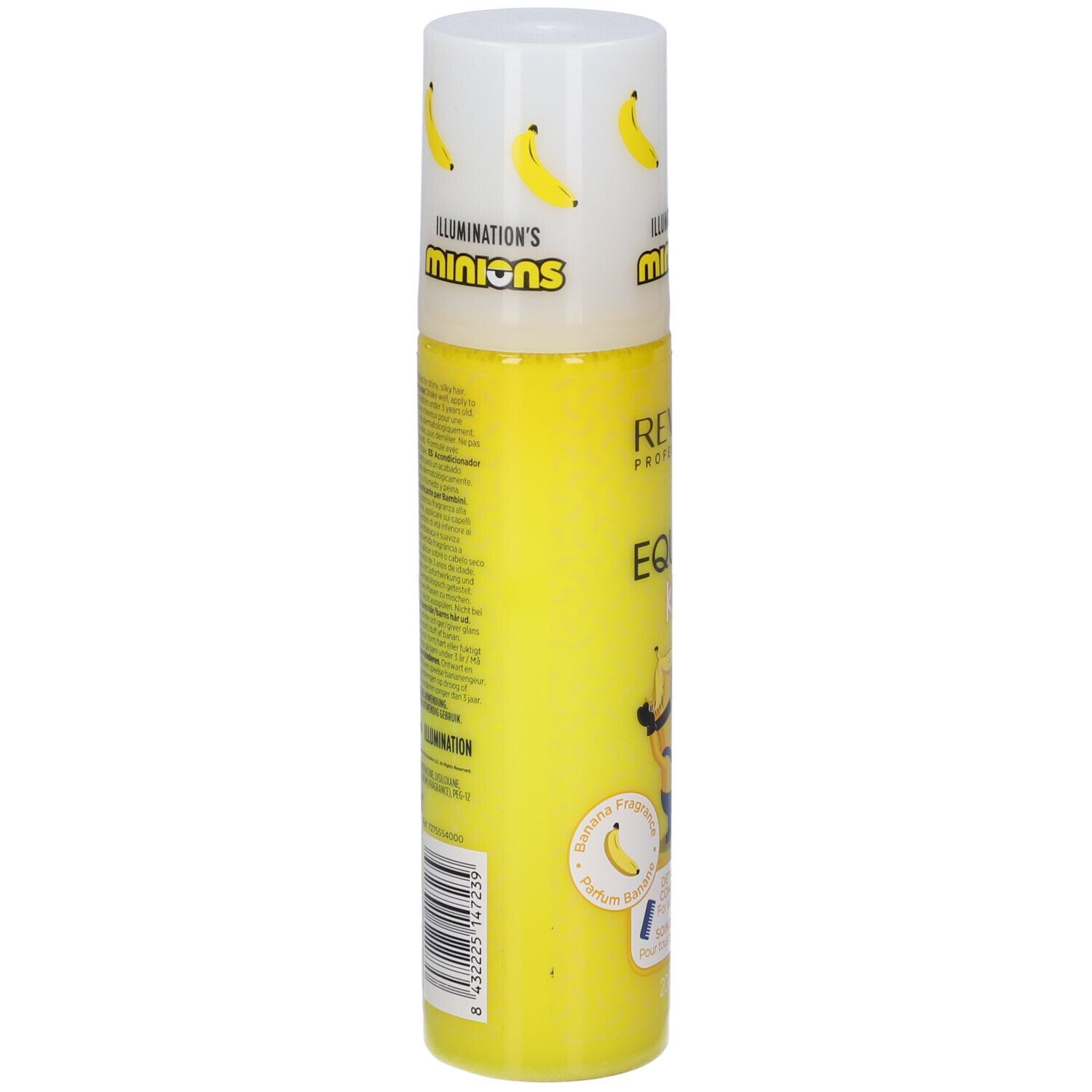 Flacone Revlon Equave Kids Minions, retro con informazioni prodotto e codice a barre.