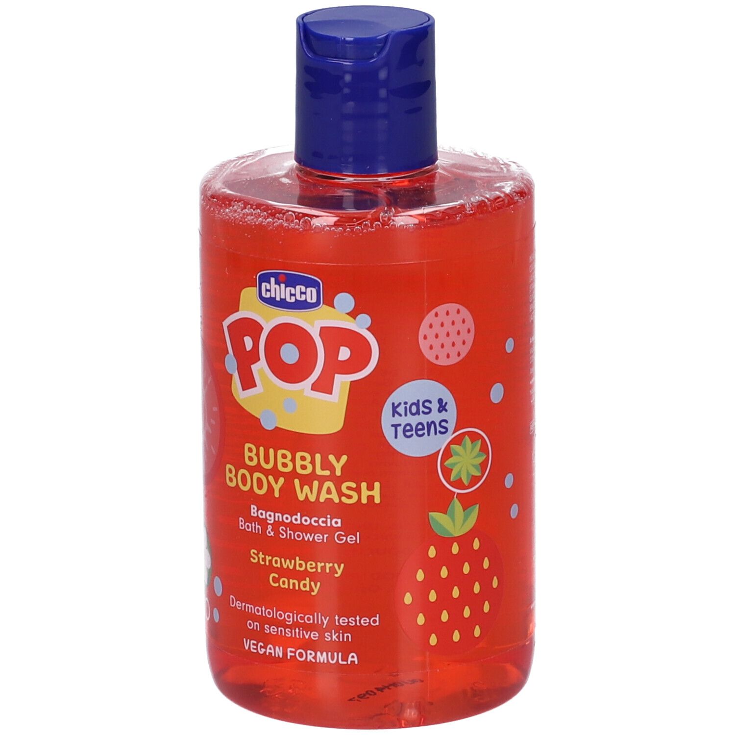 Chicco POP Bubbly Bagnoschiuma Fragola Caramella per bambini, 250ml.