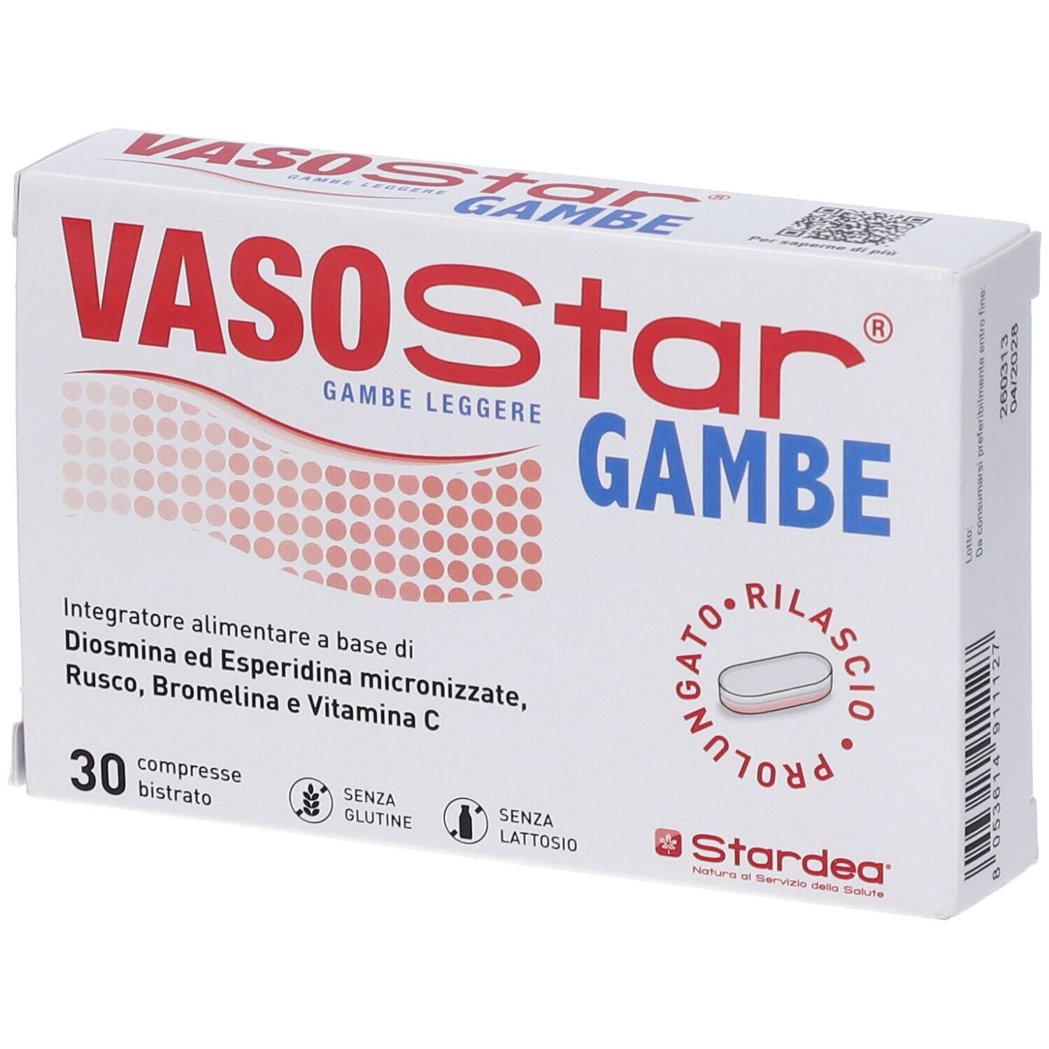 Vasostar Gambe 30 Compresse Bistrato Senza Glutine Senza Lattosio