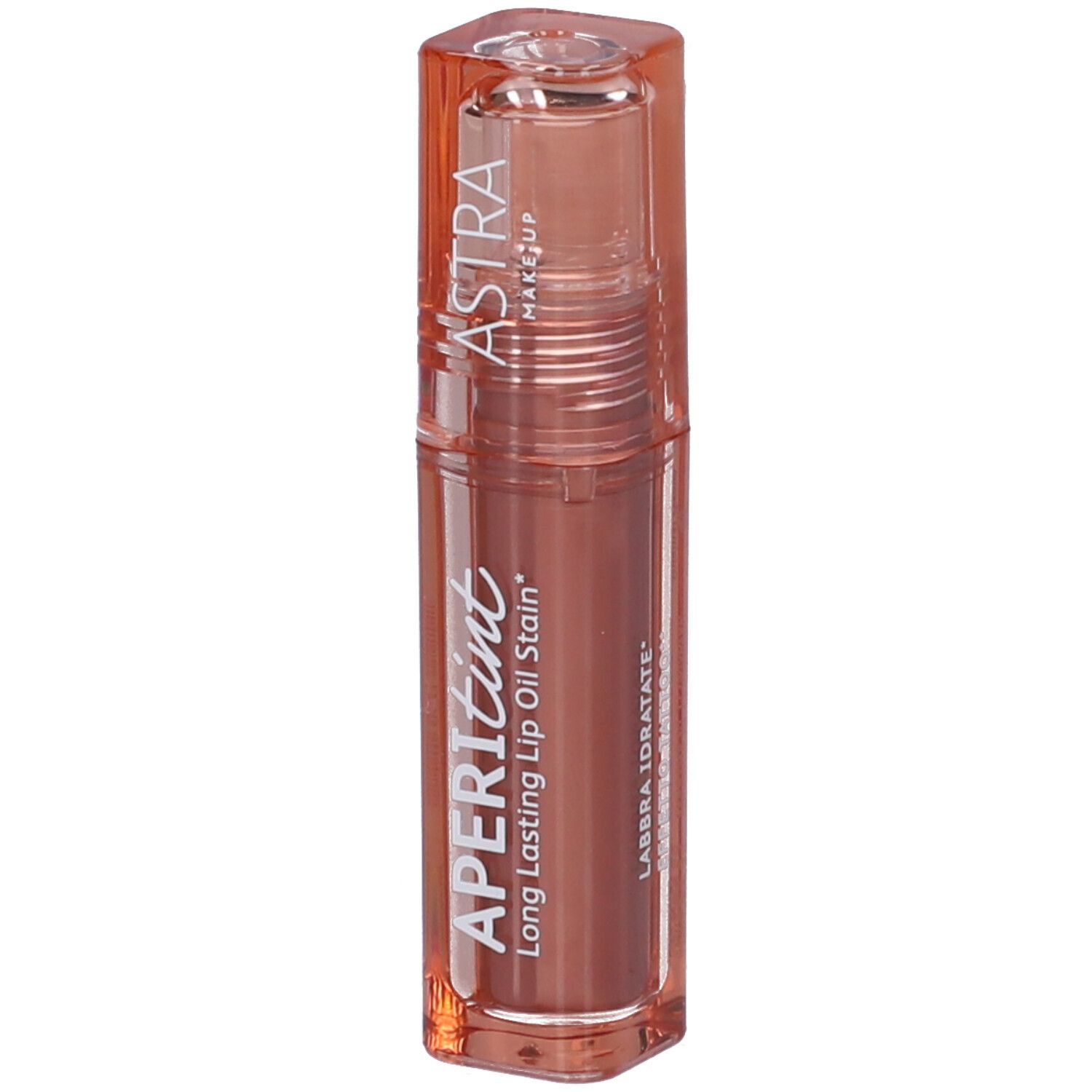 Astra Make-Up Aperitint Long Lasting Lip Oil Stain, tonalità 02 Tonic, fronte con nome del prodotto.