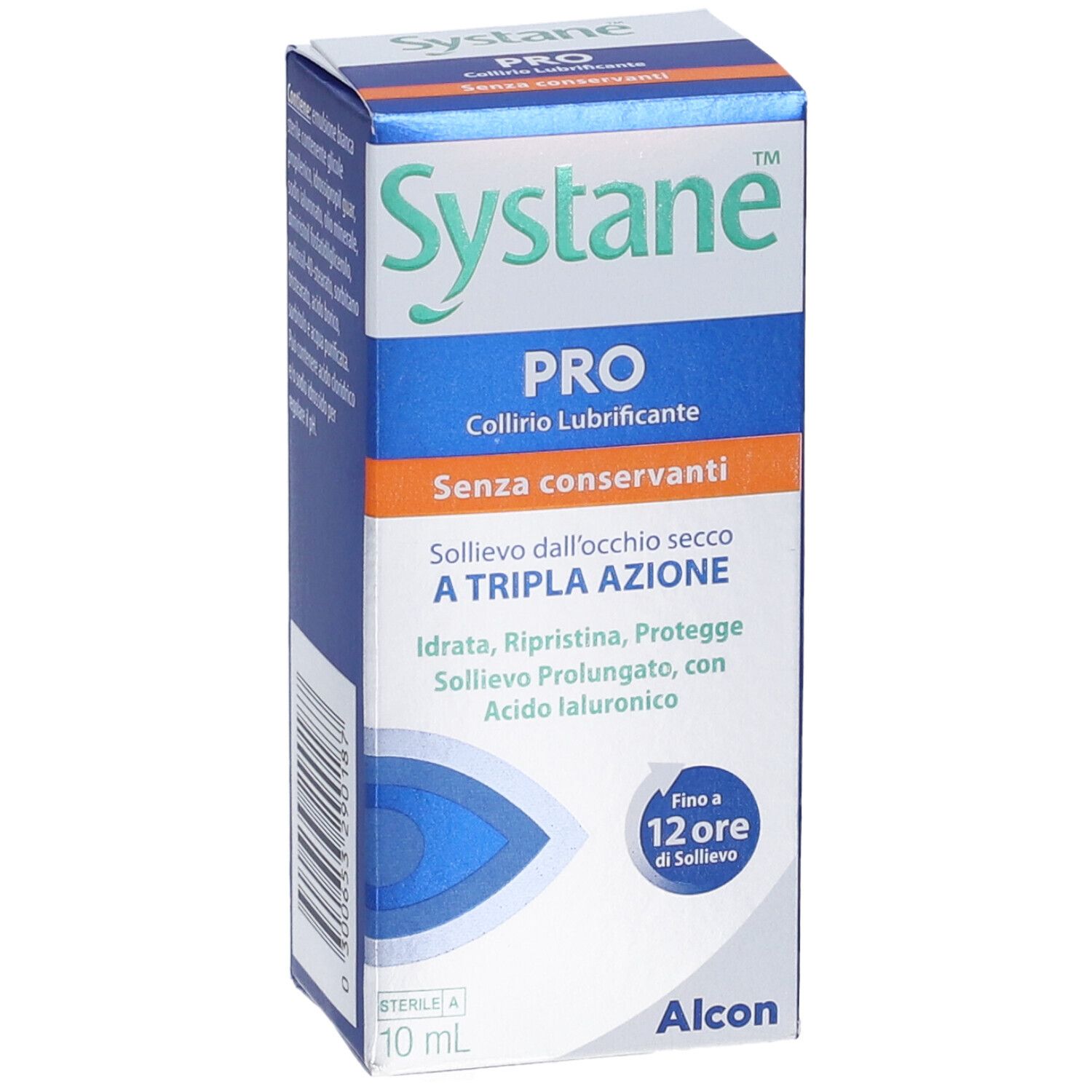Systane Pro collirio, confezione da 10ml con istruzioni per l'uso.