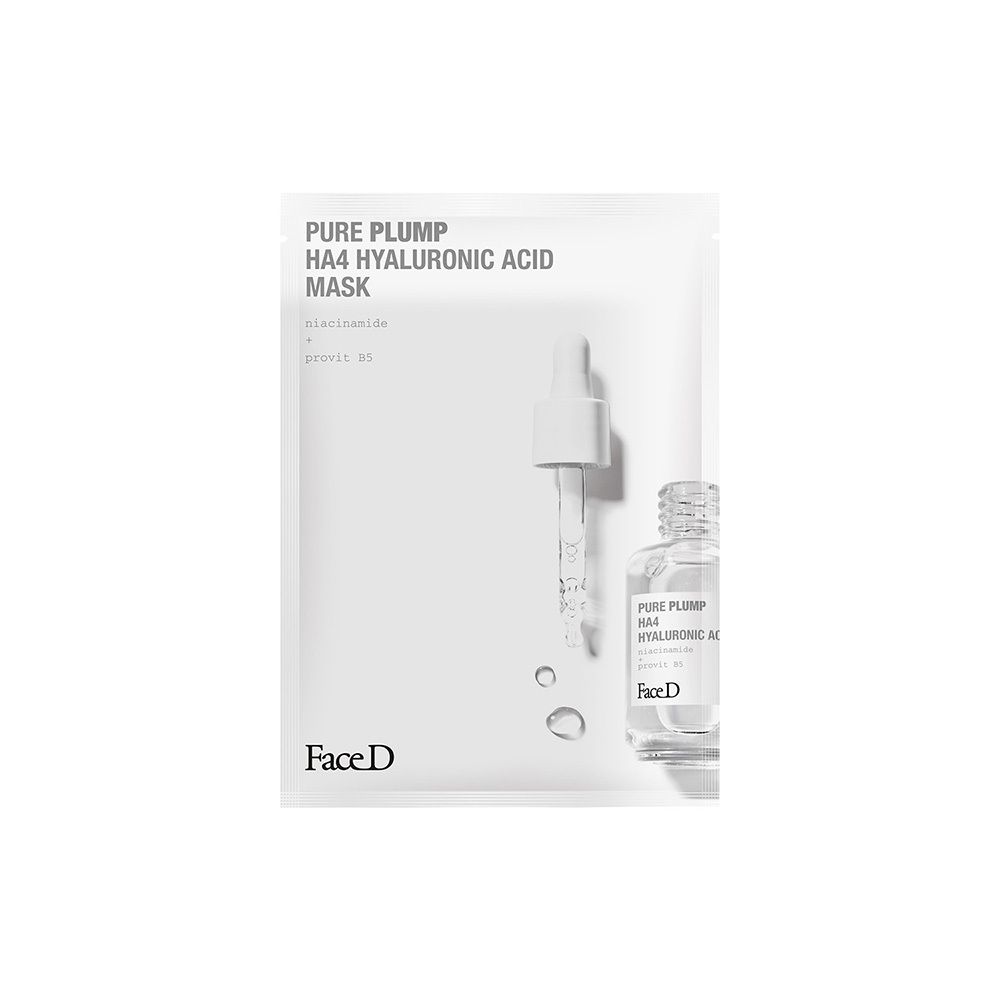 Maschera viso acido ialuronico FaceD Pure Plump HA4 con flaconcino di siero.