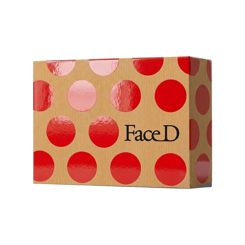 Confezione regalo FaceD a pois rossi e rosa.