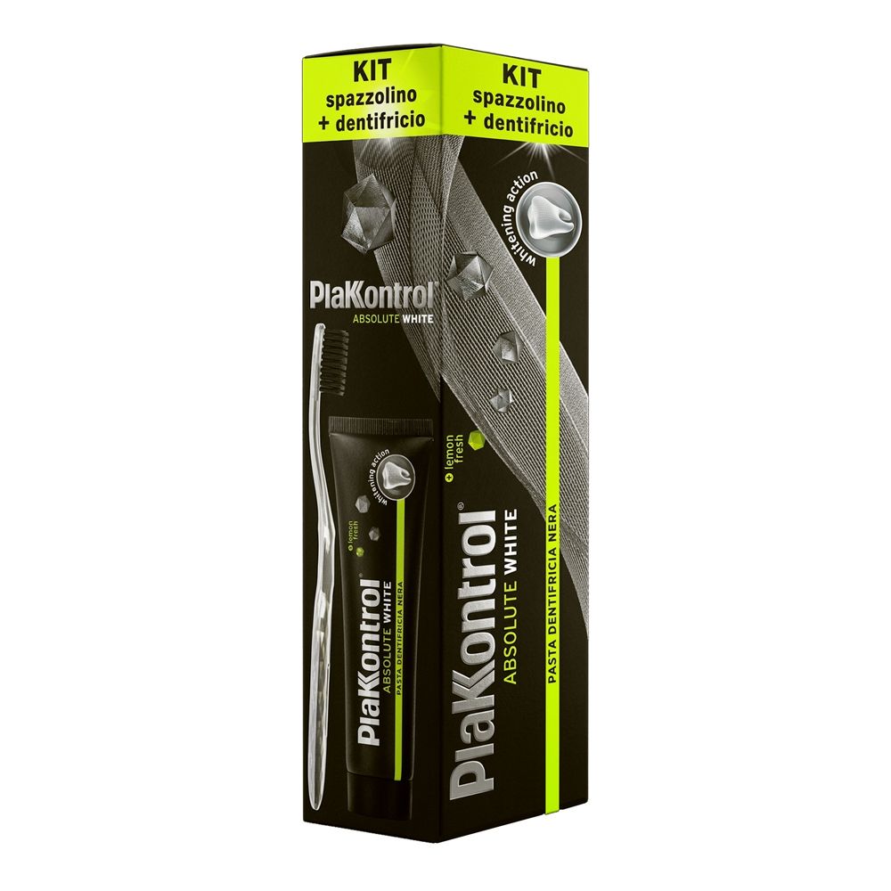 Plakkontrol Absolute White Dentifricio + Spazzolino