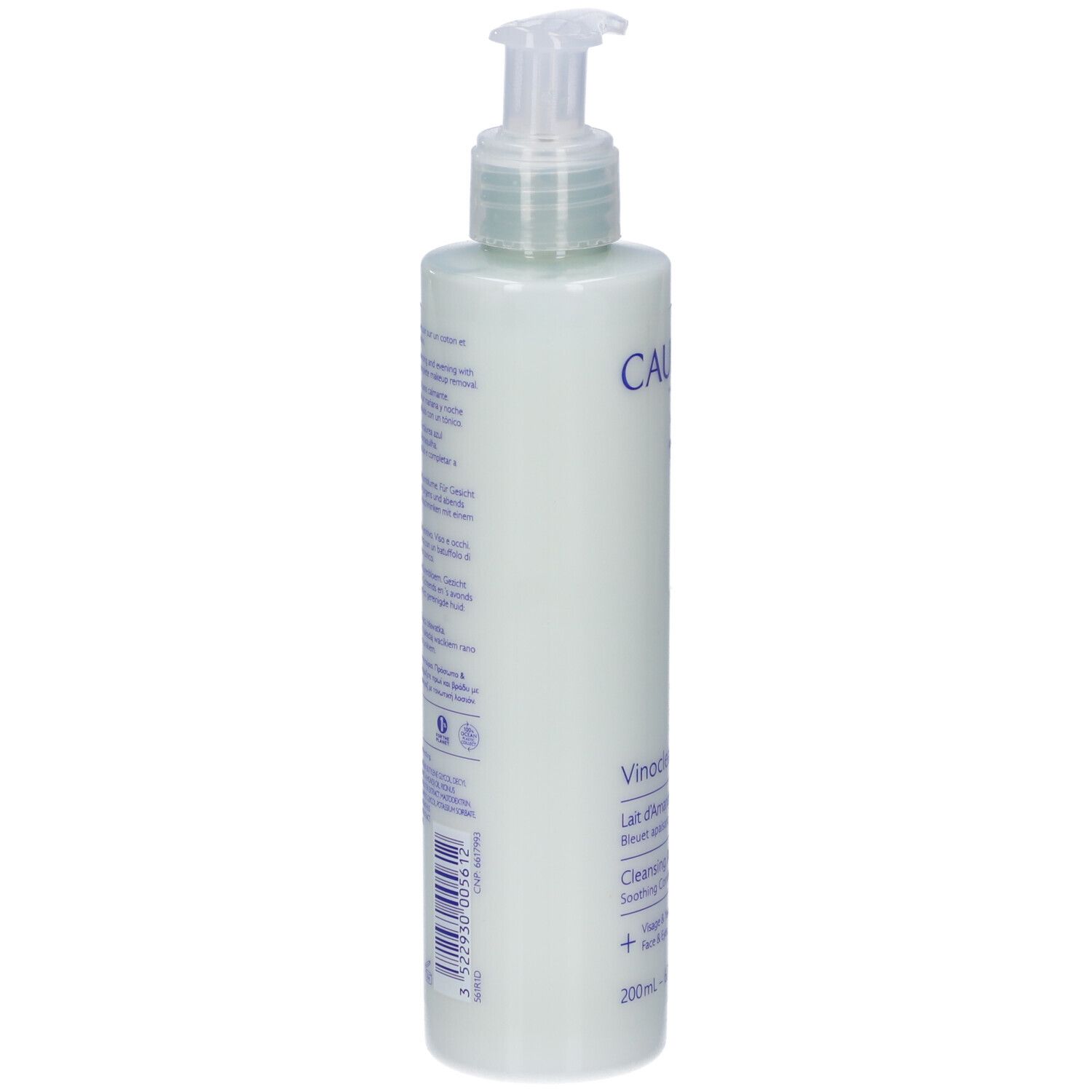 Caudalie Vinopure Gelée Nettoyante, 200ml, con dispenser a pompa.