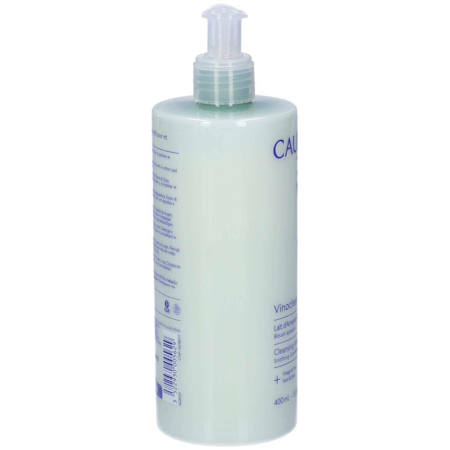 Caudalie Vinoclean Lait Démaquillant, latte detergente viso e corpo, 400ml.