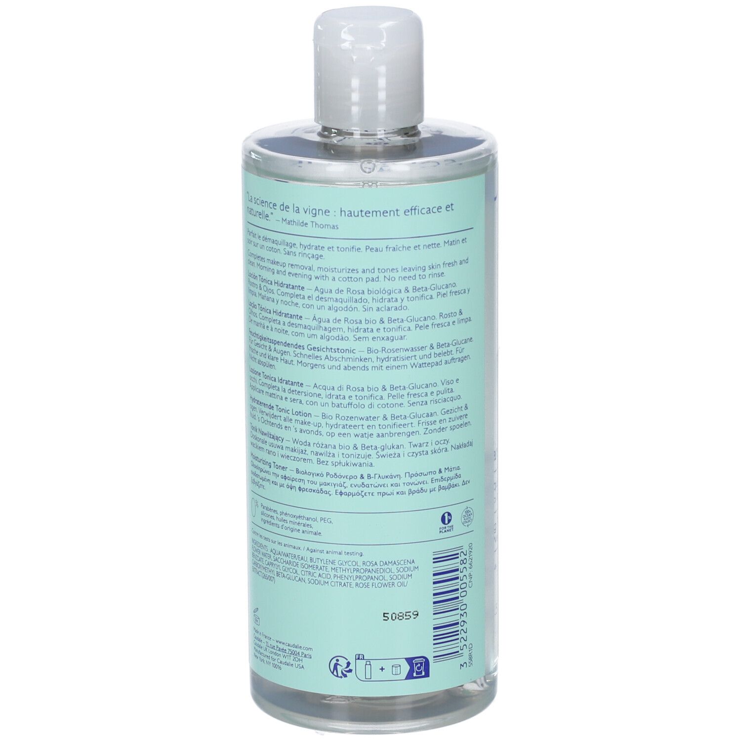 Acqua micellare viso con acqua di rosa e betaina, 250 ml.