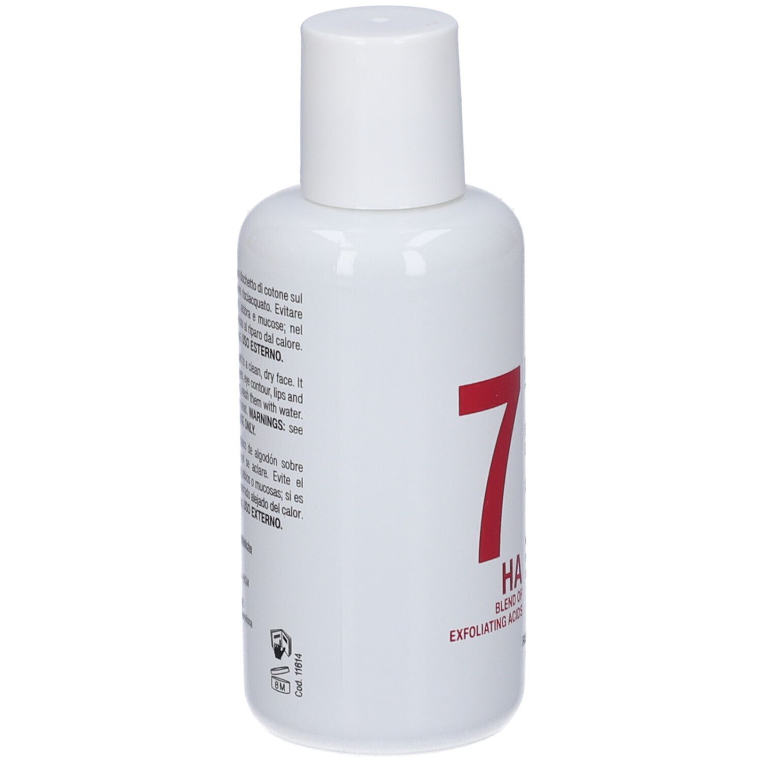 Flacone bianco con tappo bianco, 7 HA Acido Esfoliante.