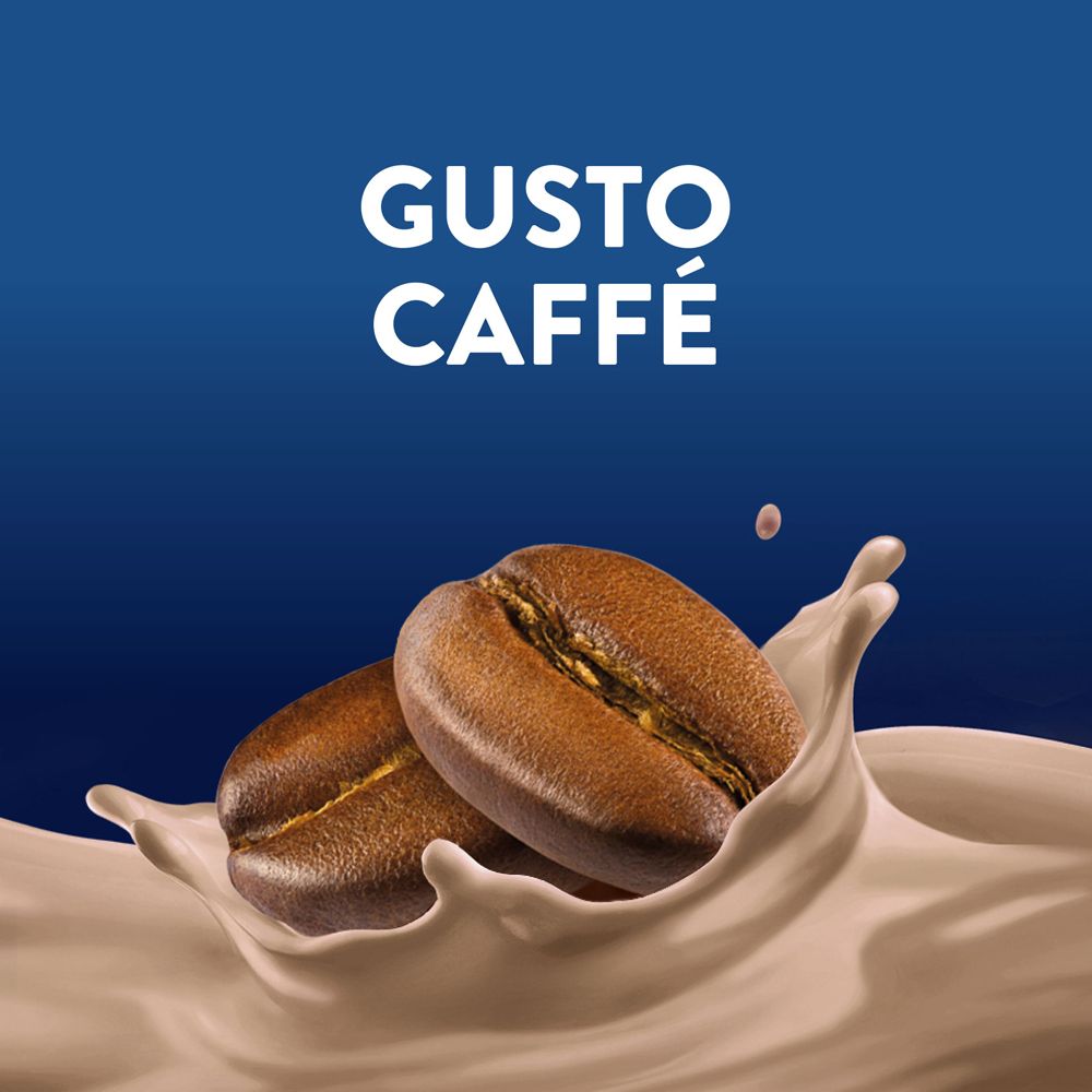 Lattina PediaSure Teenager gusto caffè con chicchi di caffè e schizzi.