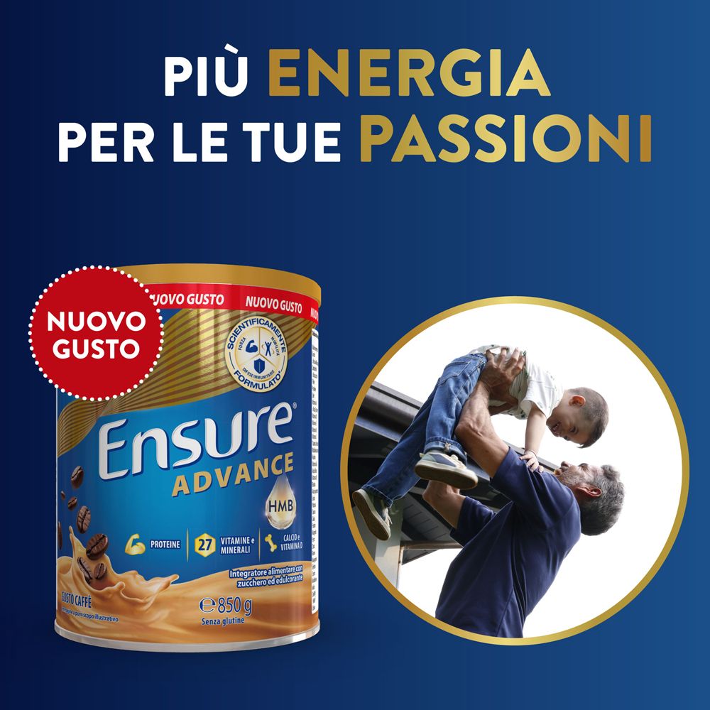 Ensure Advance gusto caffè in polvere, lattina da 850g. Più energia per le tue passioni.