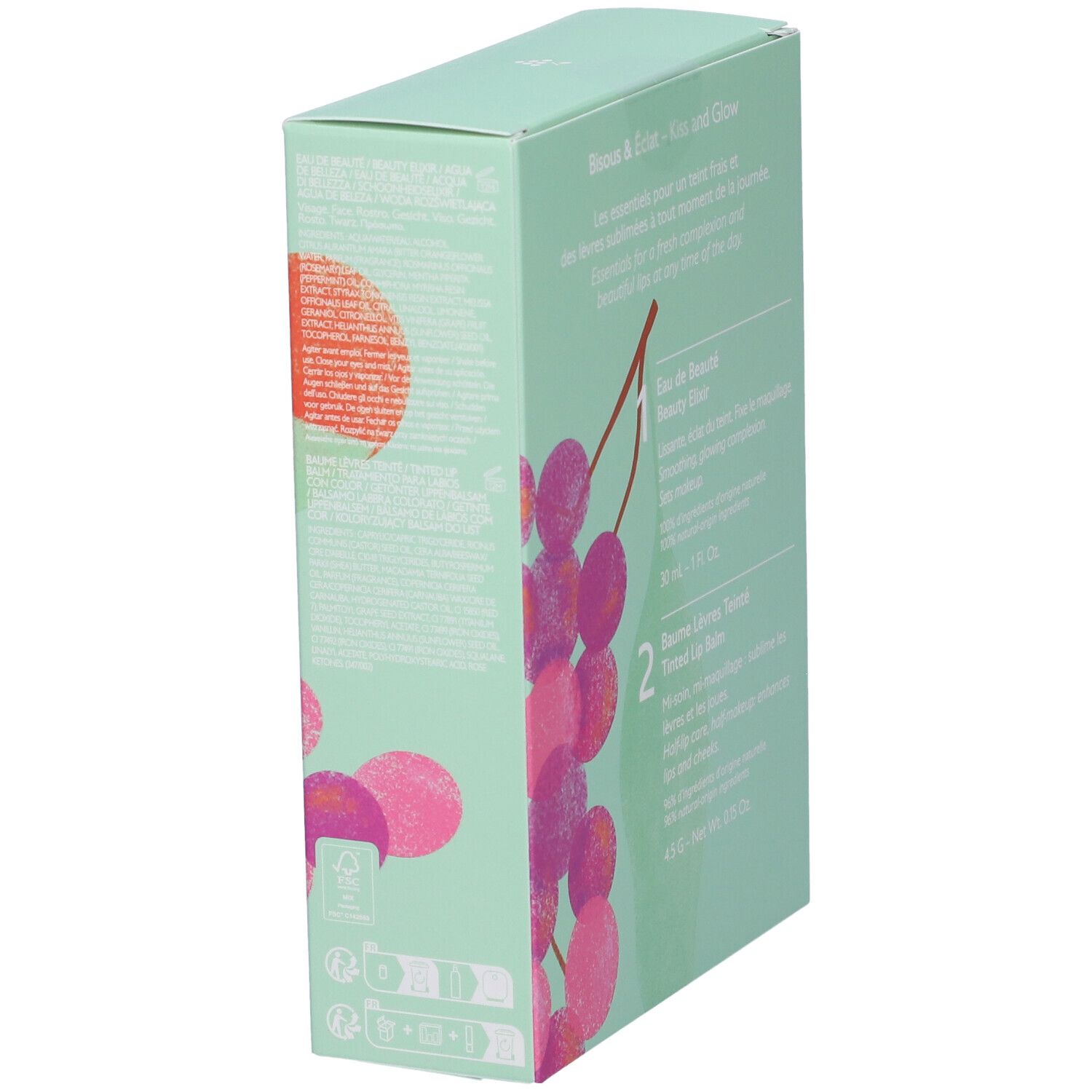 Confezione regalo Caudalie, vista laterale con informazioni sul prodotto.