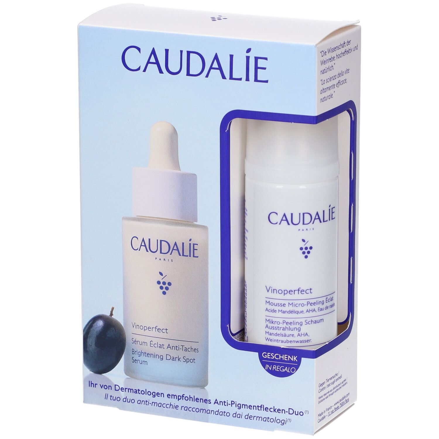 Caudalie Cofanetto Vinoperfect Siero Antimacchie + Mousse Micropeeling