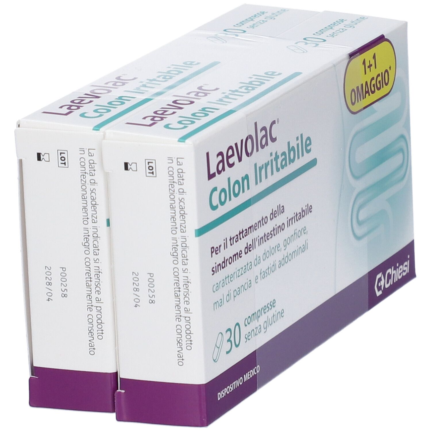 Laevolac Colon Irritabile Bipack: 2x 30 compresse senza glutine.