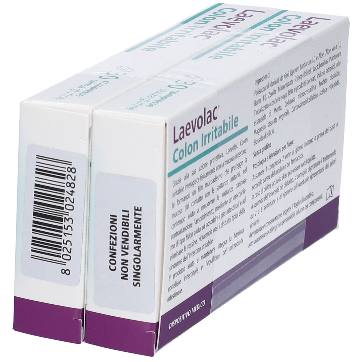 Laevolac Colon Irritabile Bipack: 2x 30 compresse senza glutine.