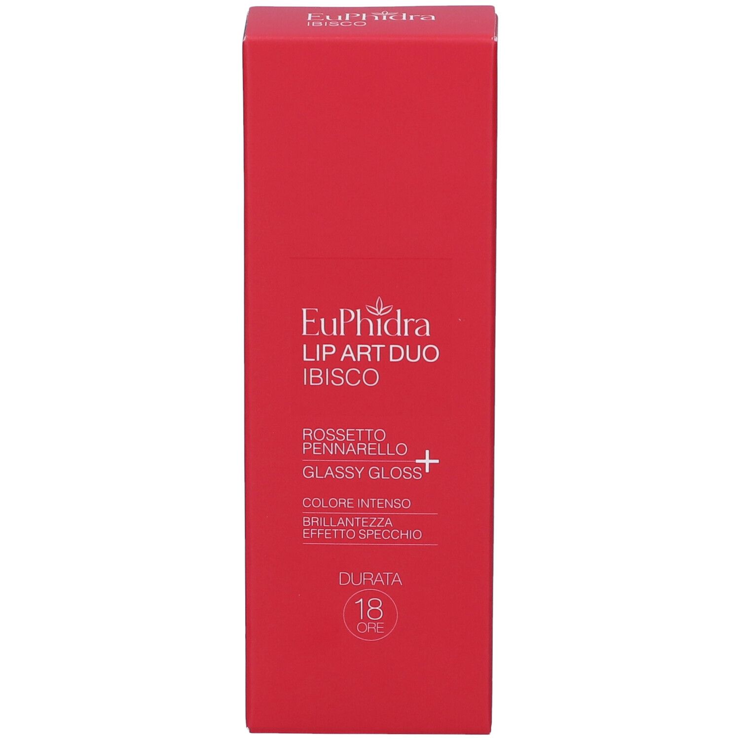 Confezione cosmetica Euphidra Lip Art Duo Pesca con rossetto e gloss mostrati.