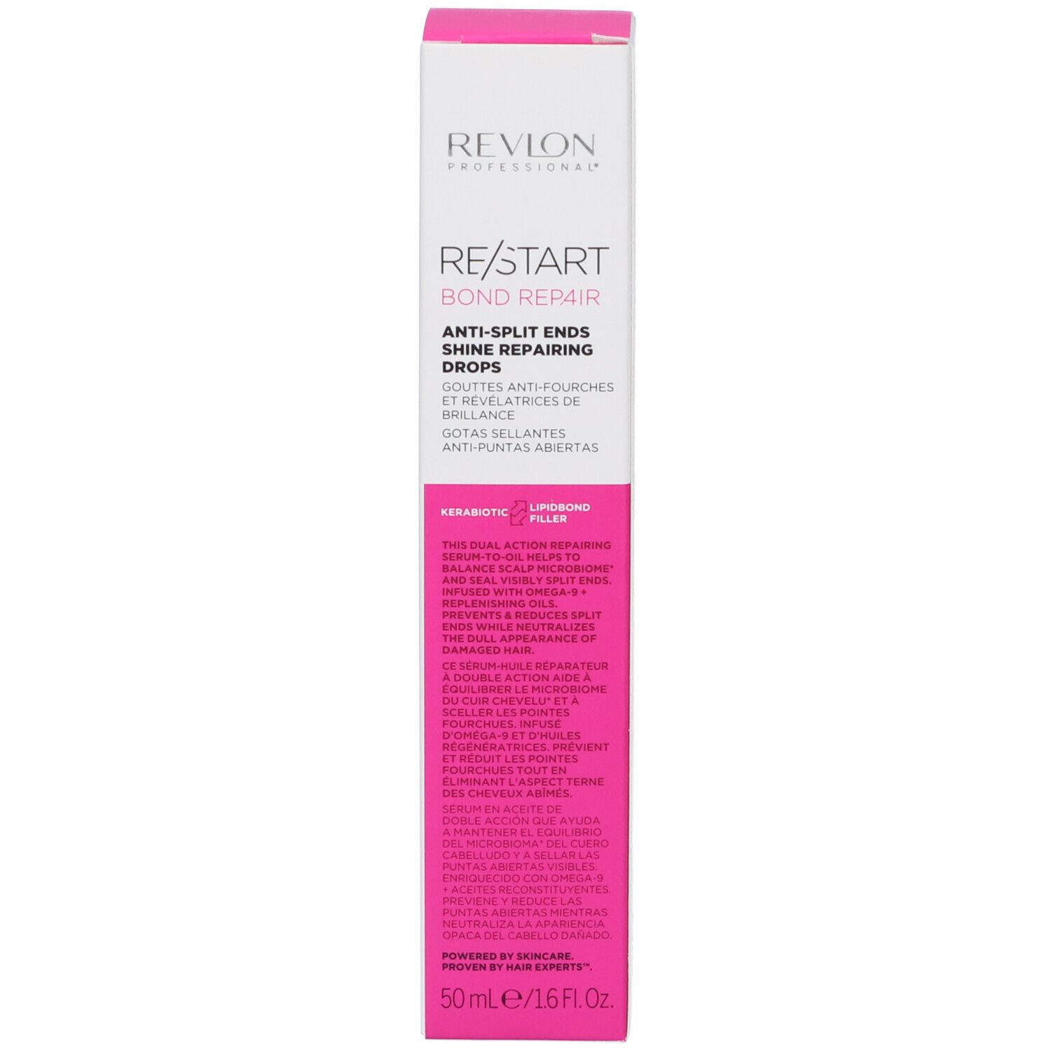 Scatola Revlon Re-Start Recovery Anti-Split Ends Sealing Drops con testo.