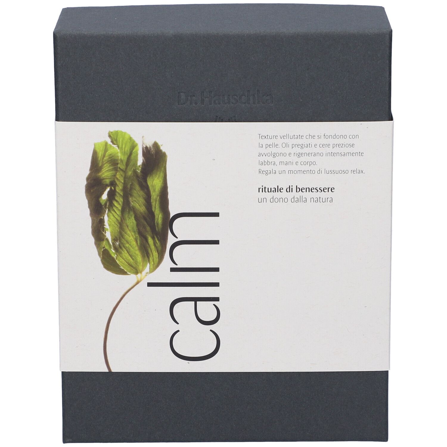 Scatola regalo Dr. Hauschka Calm con design floreale.