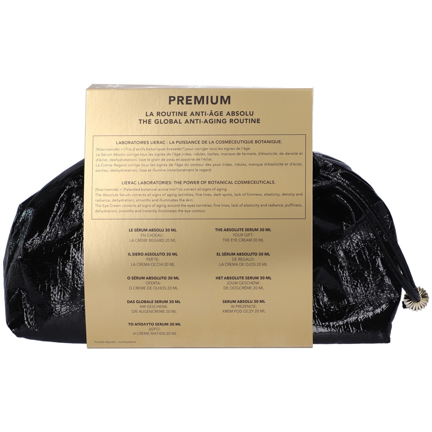 Lierac Premium Routine Anti-Age Assoluto, set con pochette.