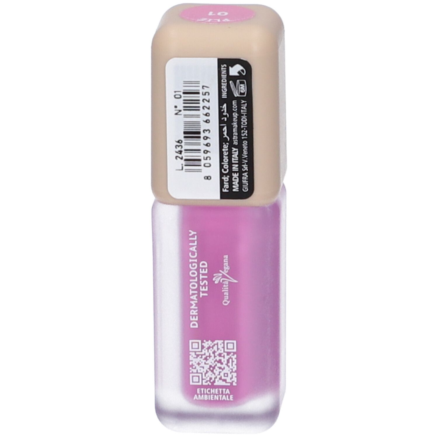Smalti per unghie Astra Make-Up rosa, testato dermatologicamente.
