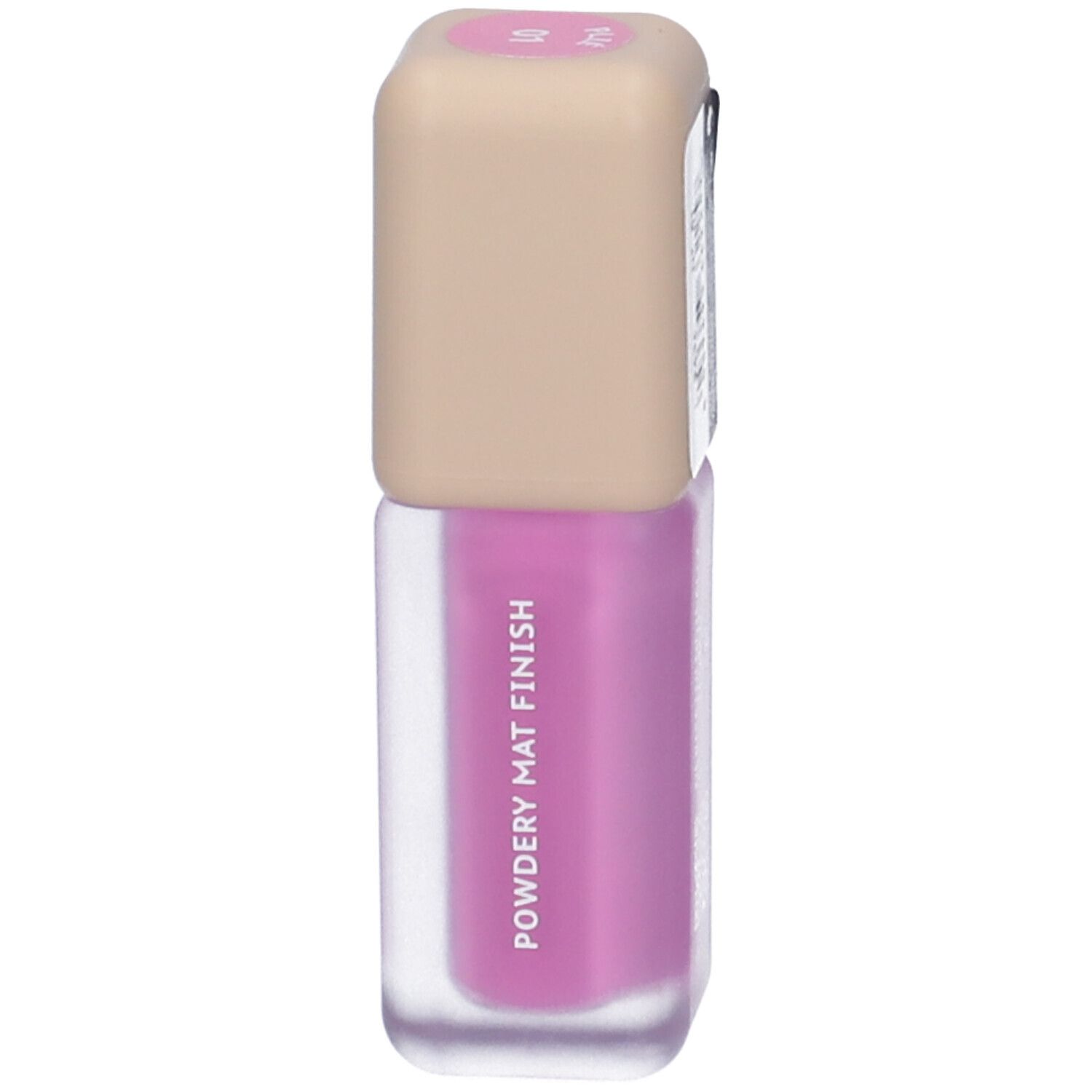 Astra Make-Up Powdery Mat Finish Mousse Blush in un flacone trasparente con tappo beige.