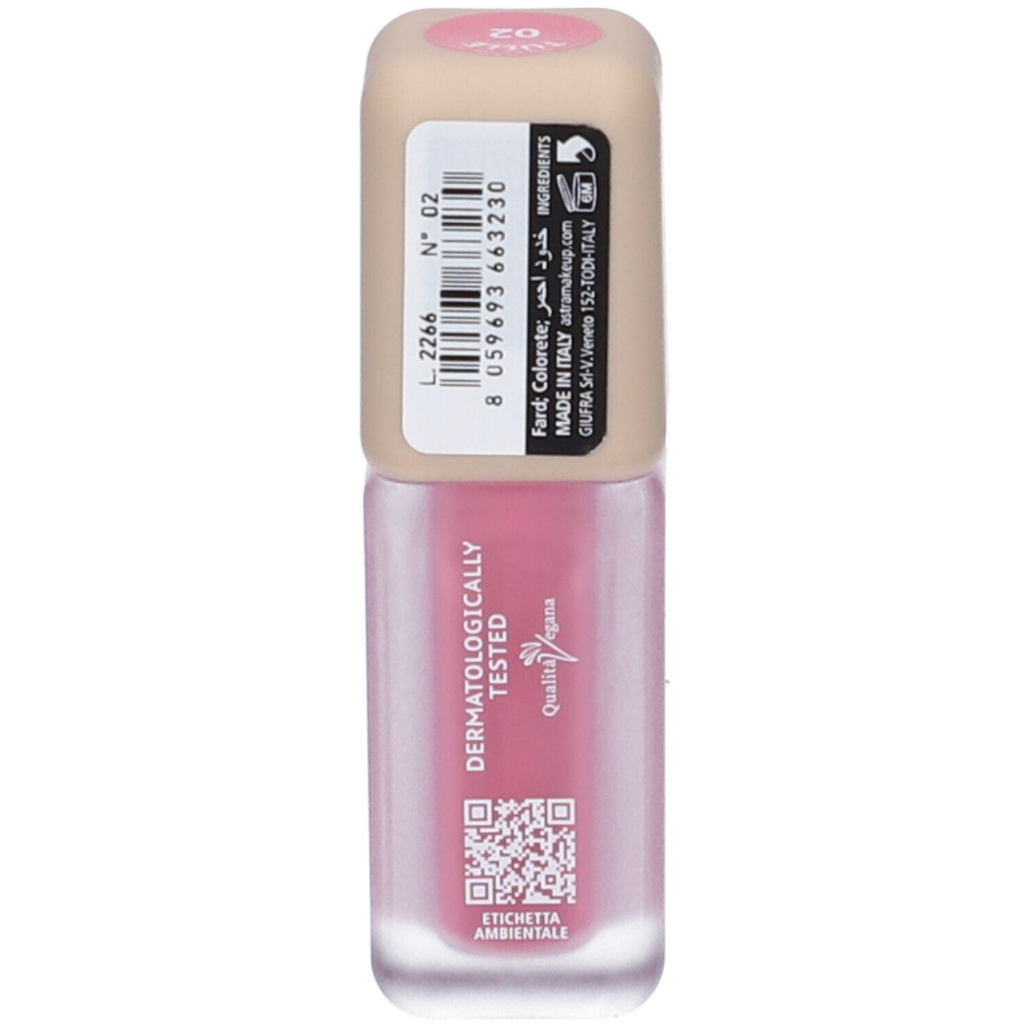 Colore 02, testato dermatologicamente, vegan.