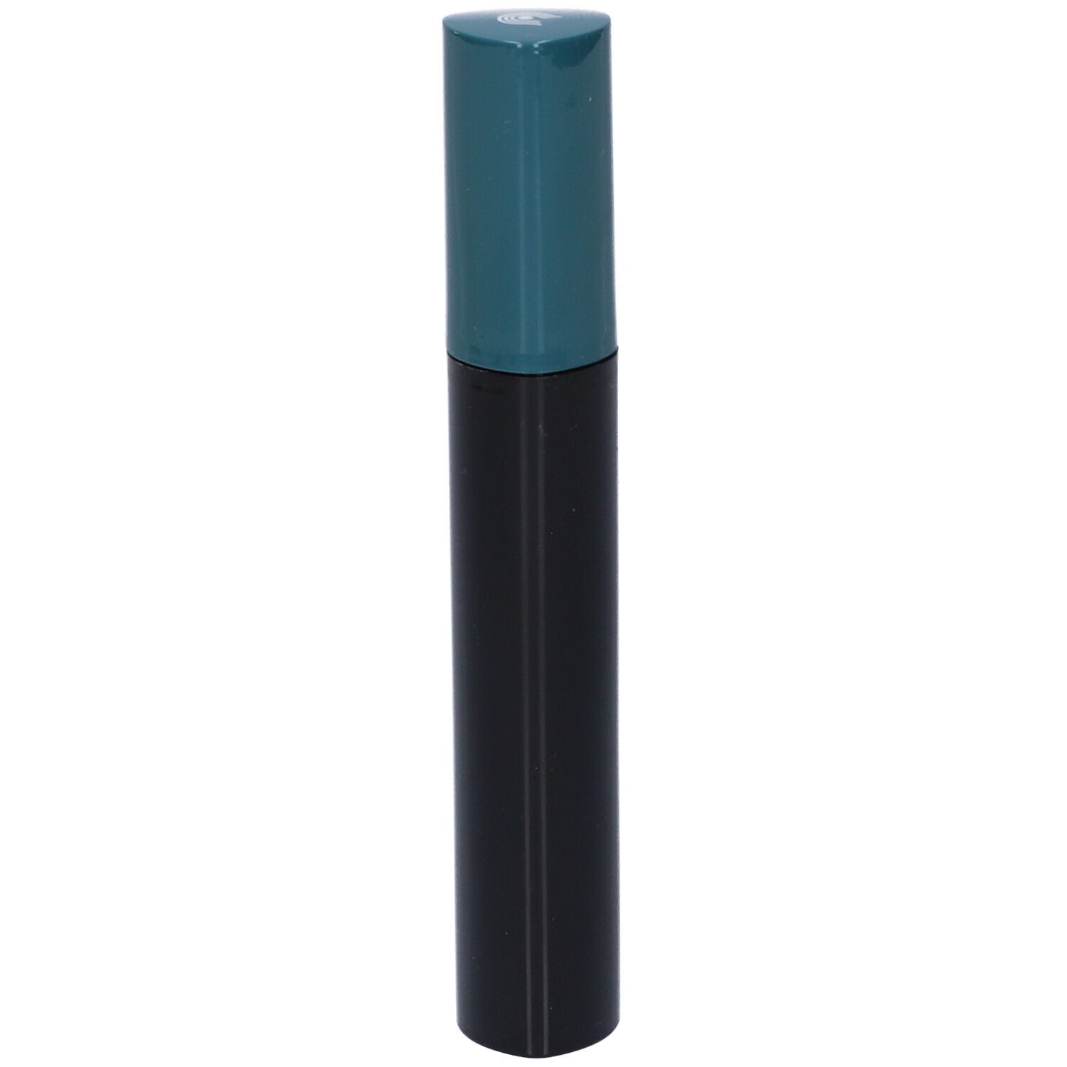 Un singolo applicatore nero con tappo turchese.