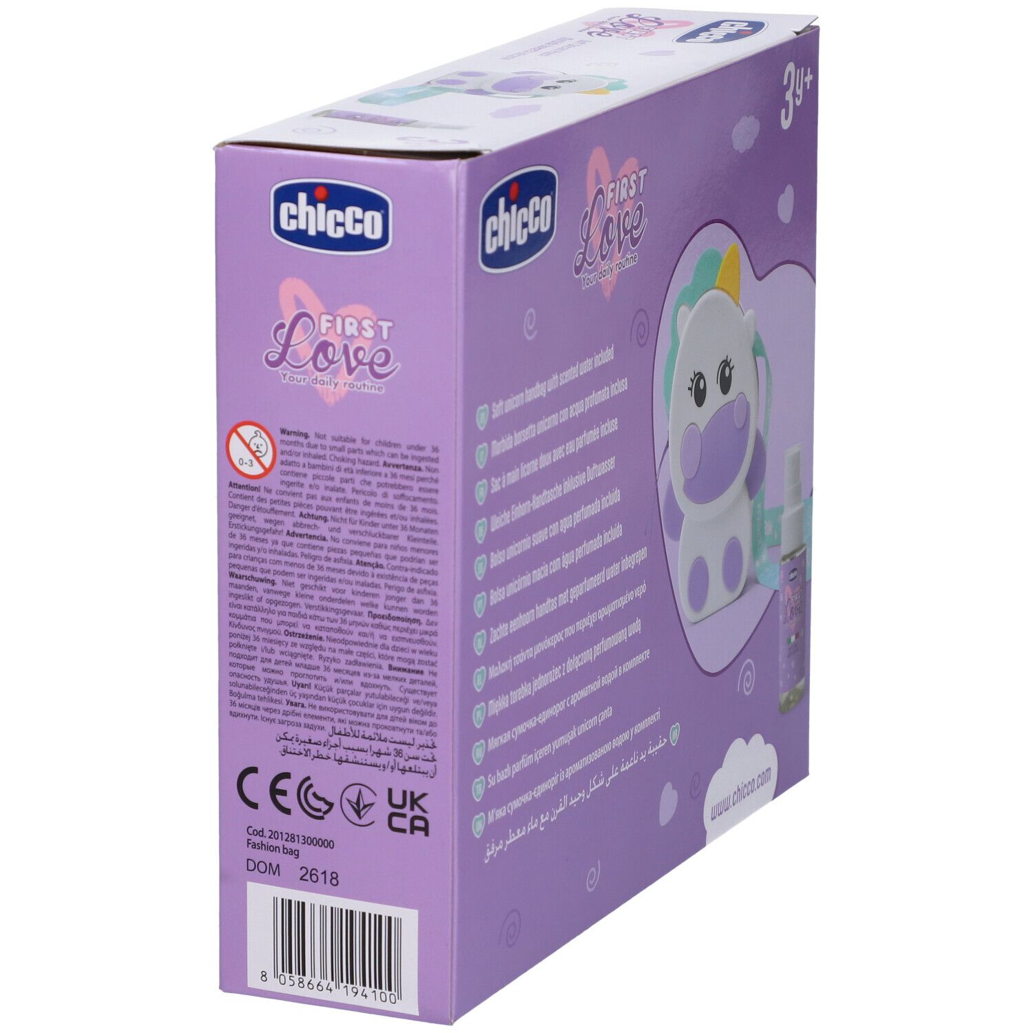 Confezione Chicco viola per un giocattolo, collezione "First Love".
