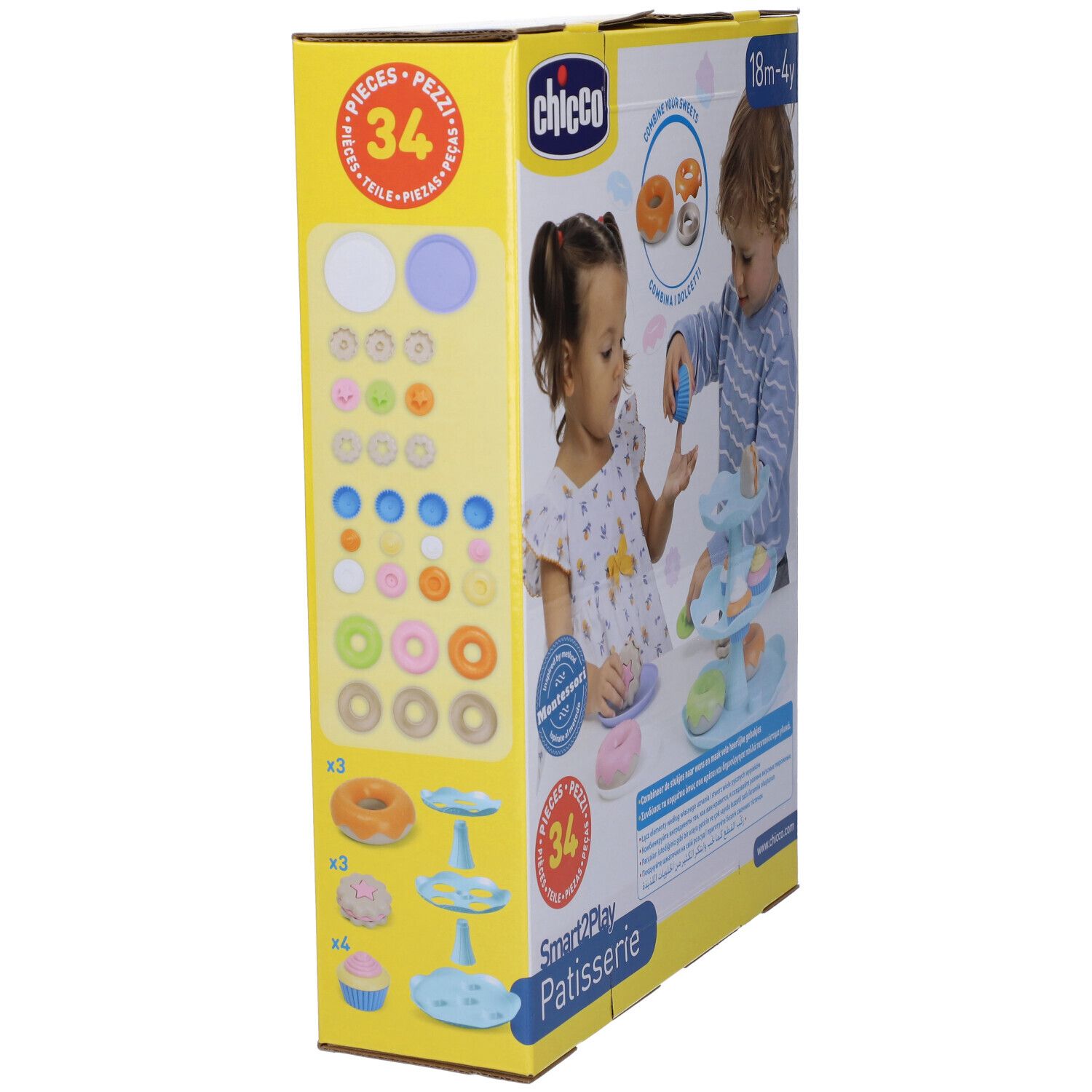 Gioco Chicco 'Smart Play Patisserie' con 34 pezzi, per bambini da 18 mesi.