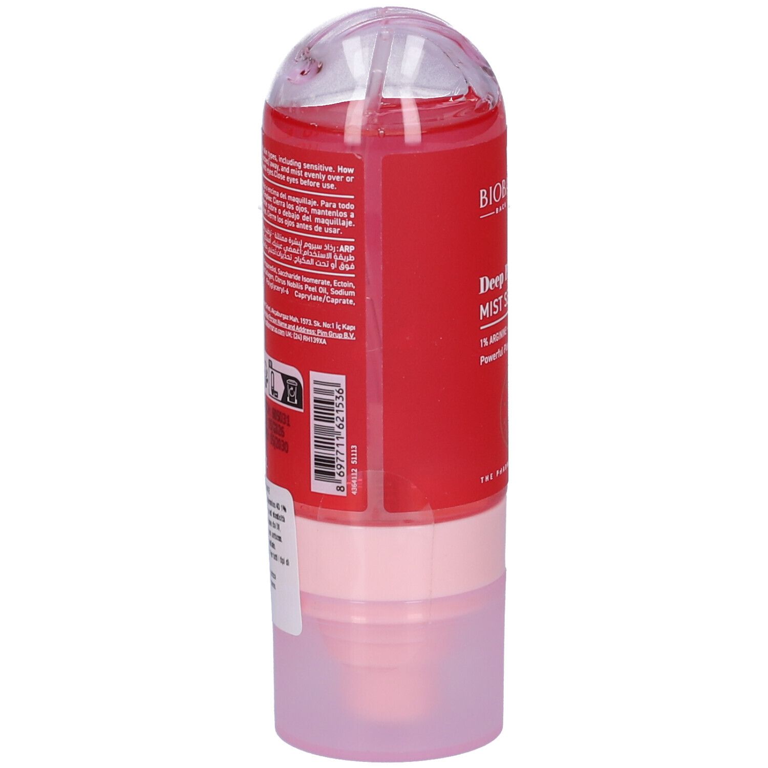 Flacone spray Biotherm Deeply Pure Mist con tappo trasparente.