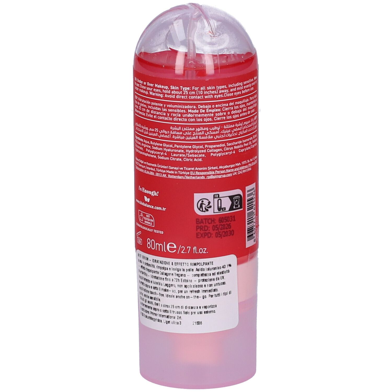 Contenitore rotondo con coperchio trasparente, 80ml. Contiene una spazzola per l'applicazione.