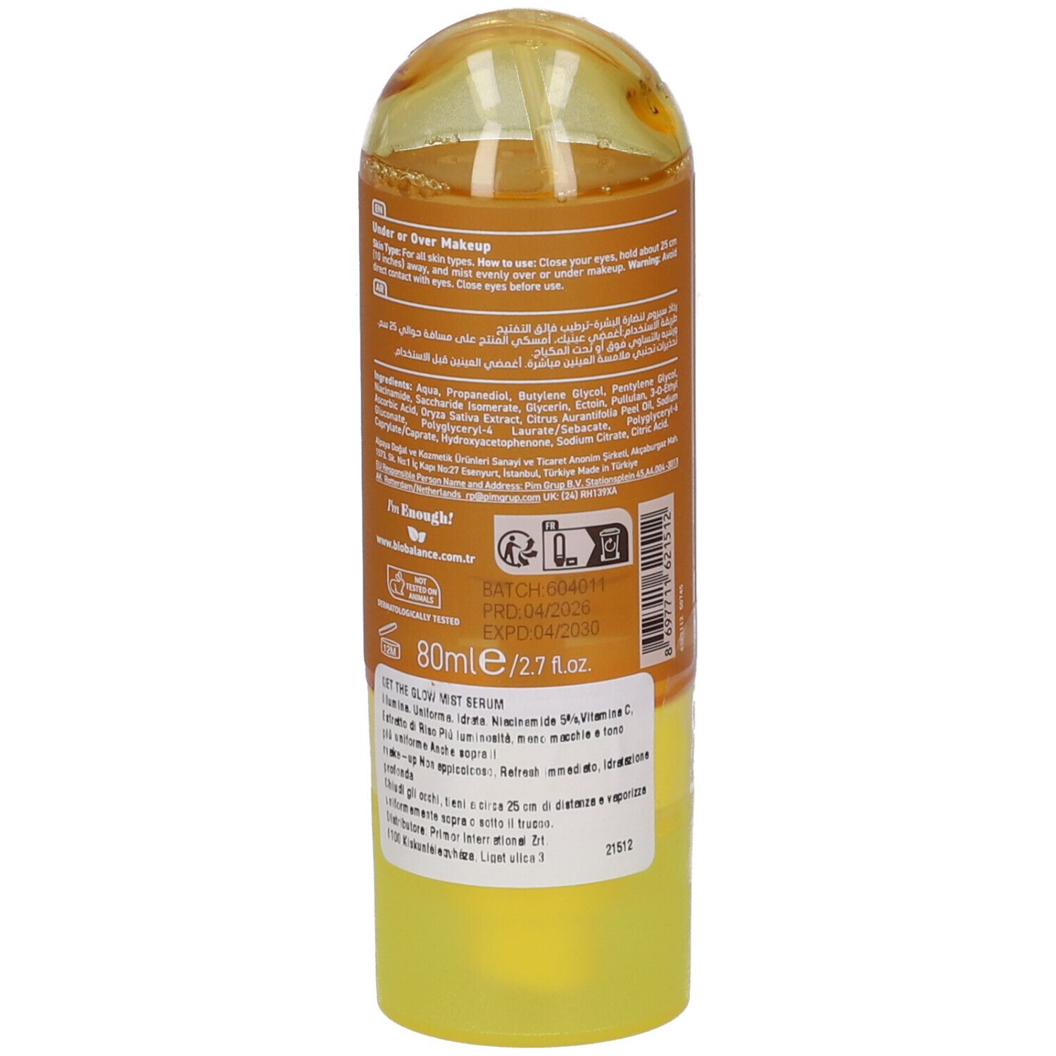 Flacone di spray per il viso, 80 ml.
