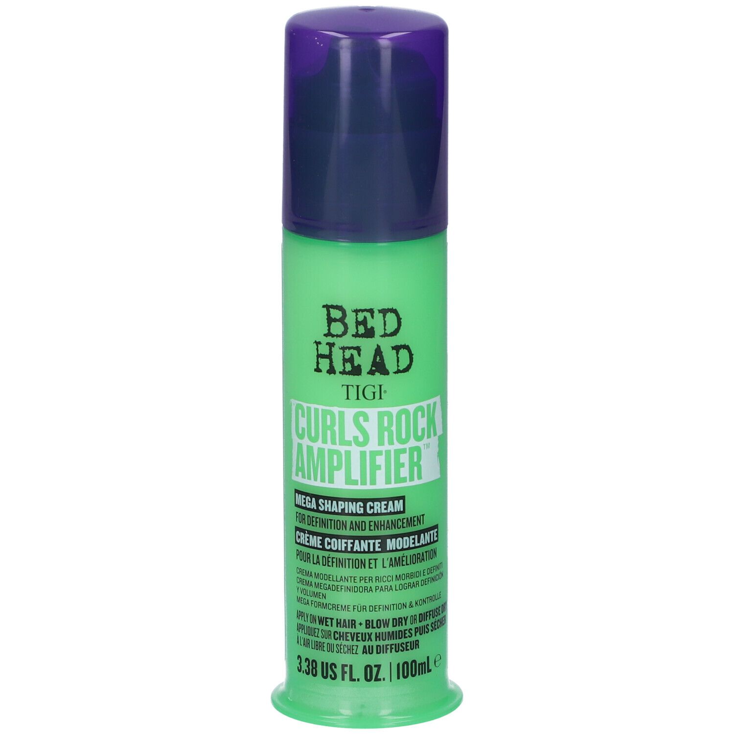 Crema Bed Head TIGI Curls Rock Amplifier in flacone verde con erogatore. 100ml.