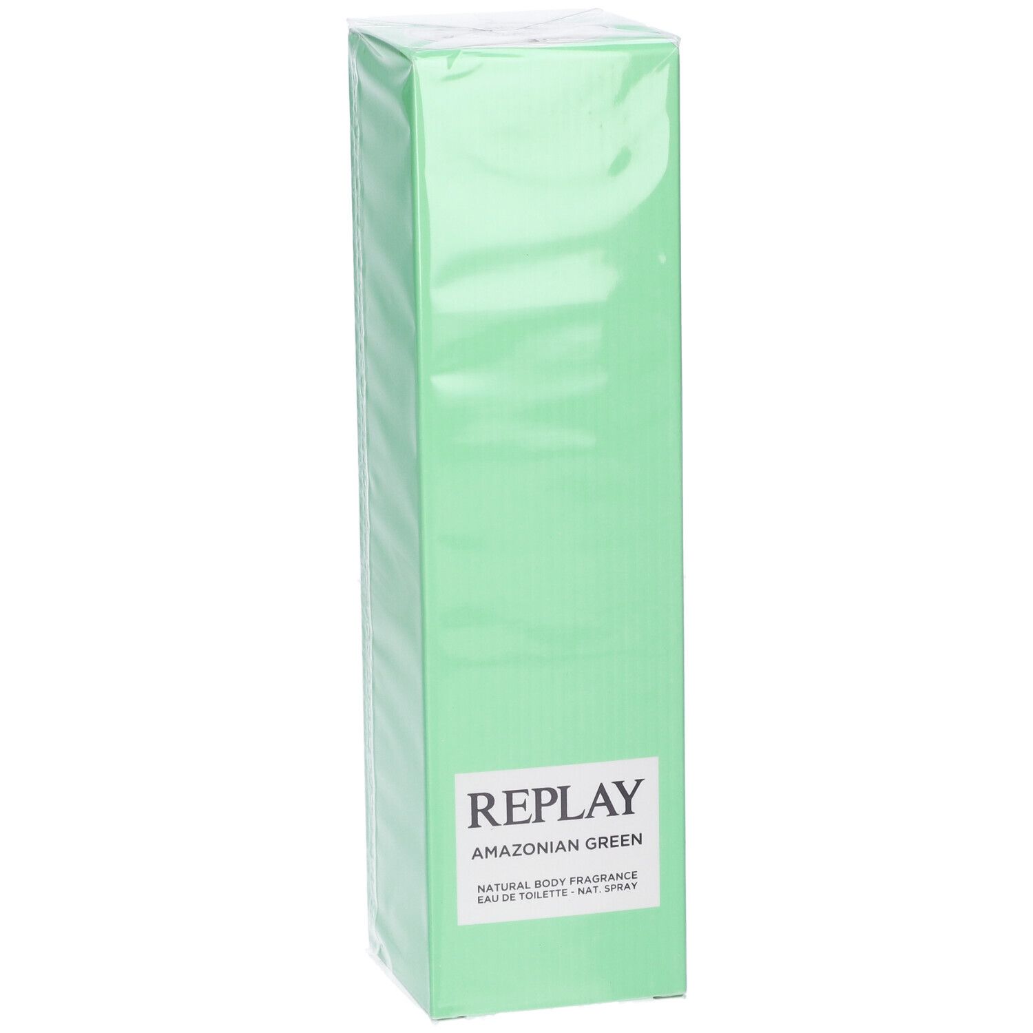 Replay Amazonian Green Eau de Toilette, flacone spray da 100ml in confezione verde chiaro.