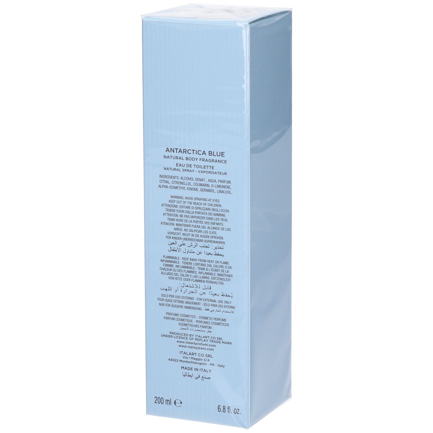 Antarctica Blue Natural Body Fragrance Eau de Toilette, 200ml.