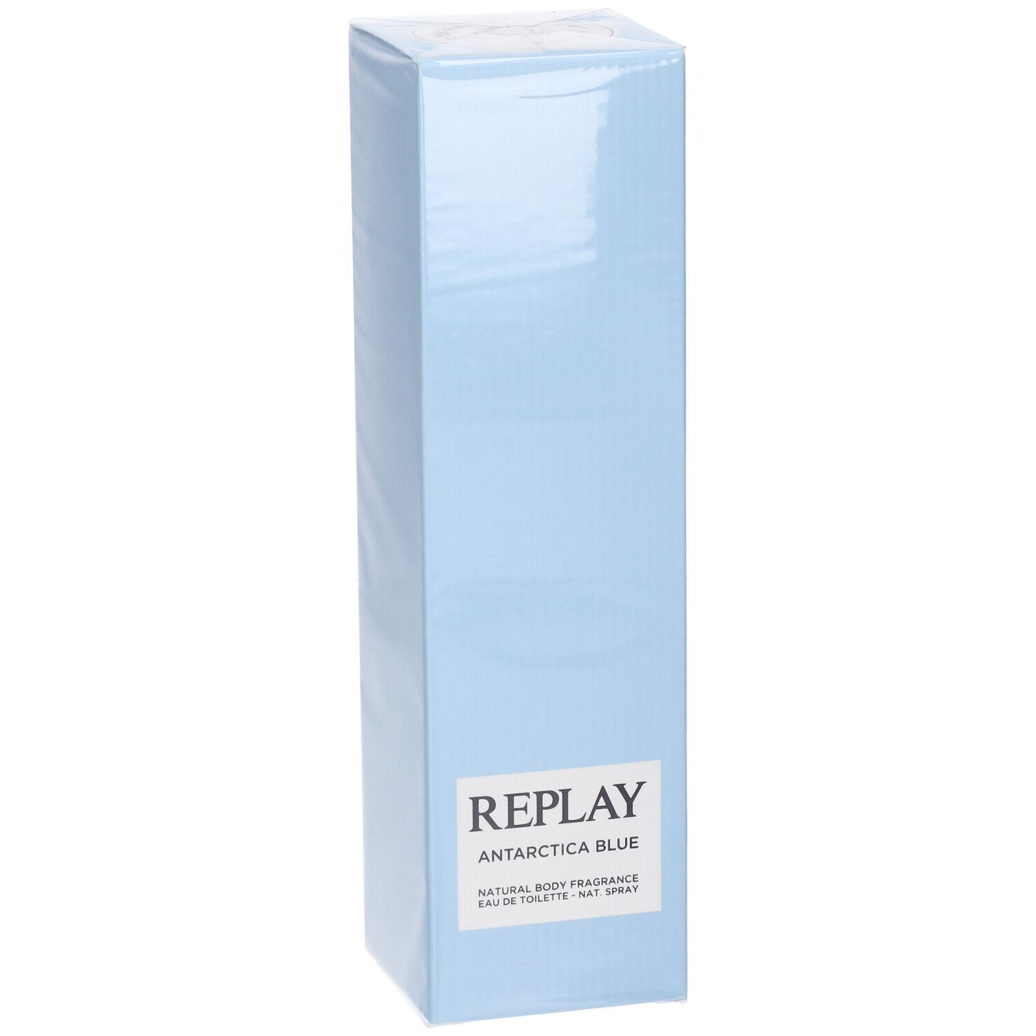Confezione azzurra per Replay Antarctica Blue Eau de Toilette.
