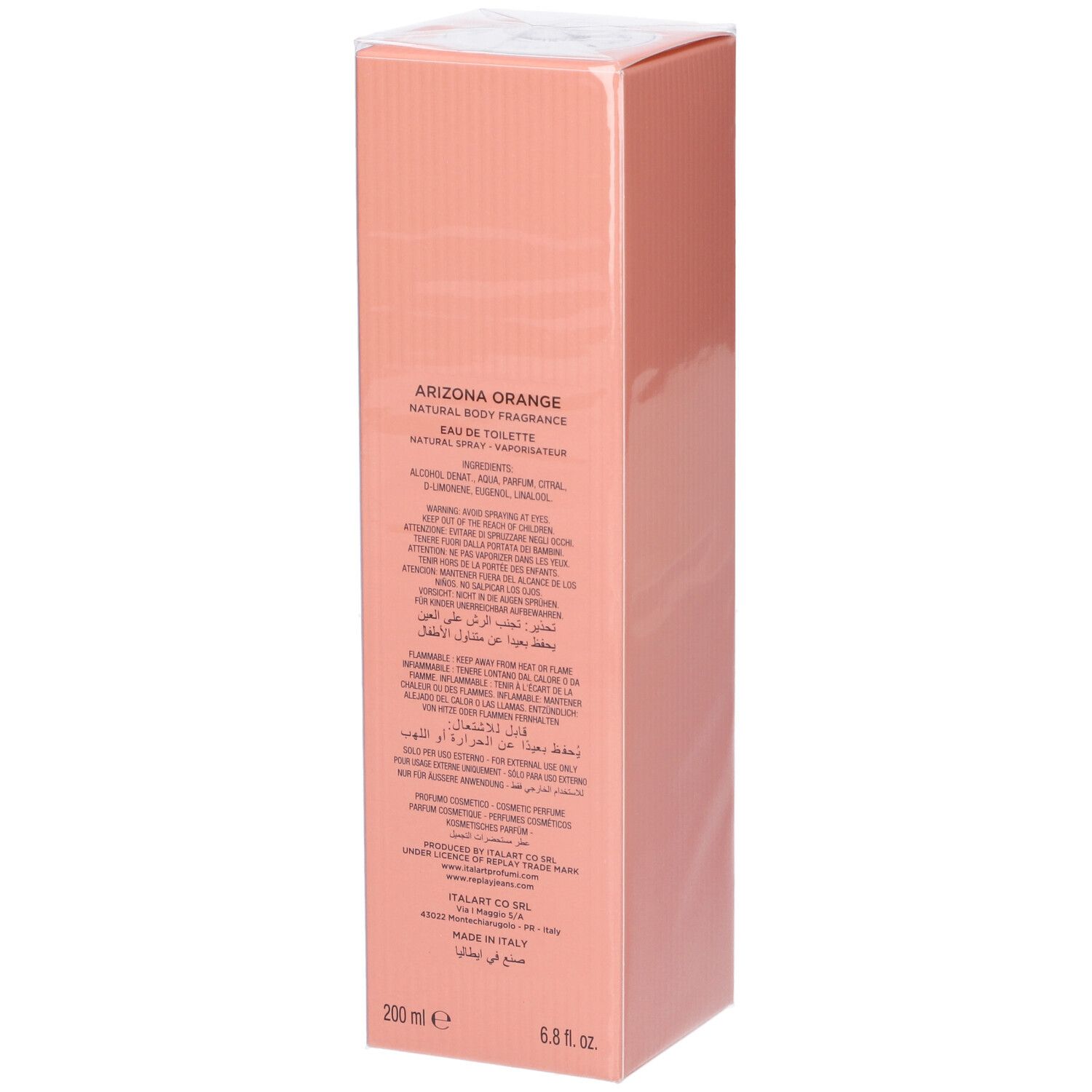 Confezione Arizona Orange Natural Body Fragrance Eau de Toilette, 200 ml.
