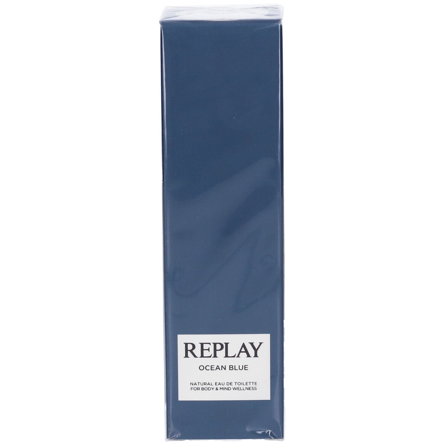 REPLAY Ocean Blue Eau de Toilette per corpo e mente, confezionato.