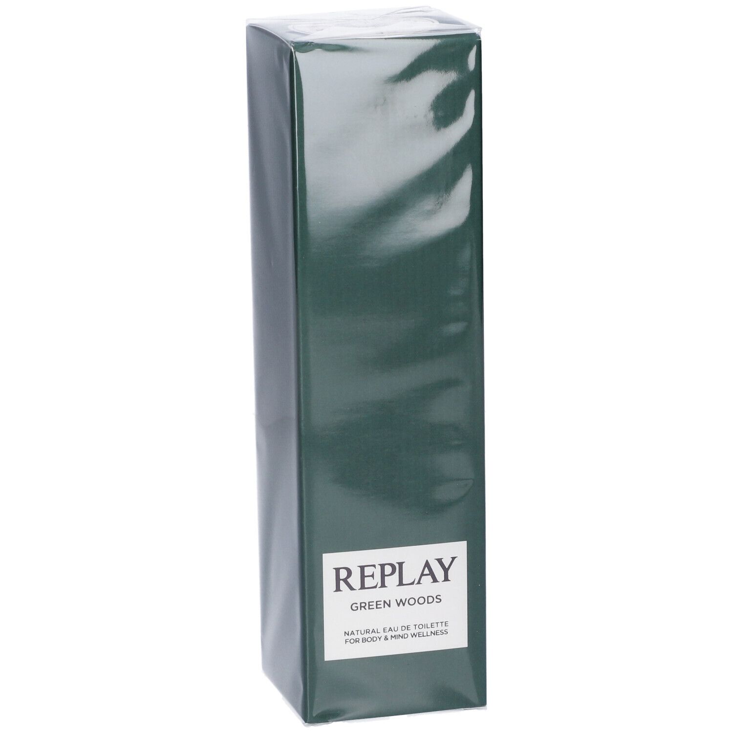 REPLAY Green Woods Eau de Toilette per corpo e mente, confezionato.