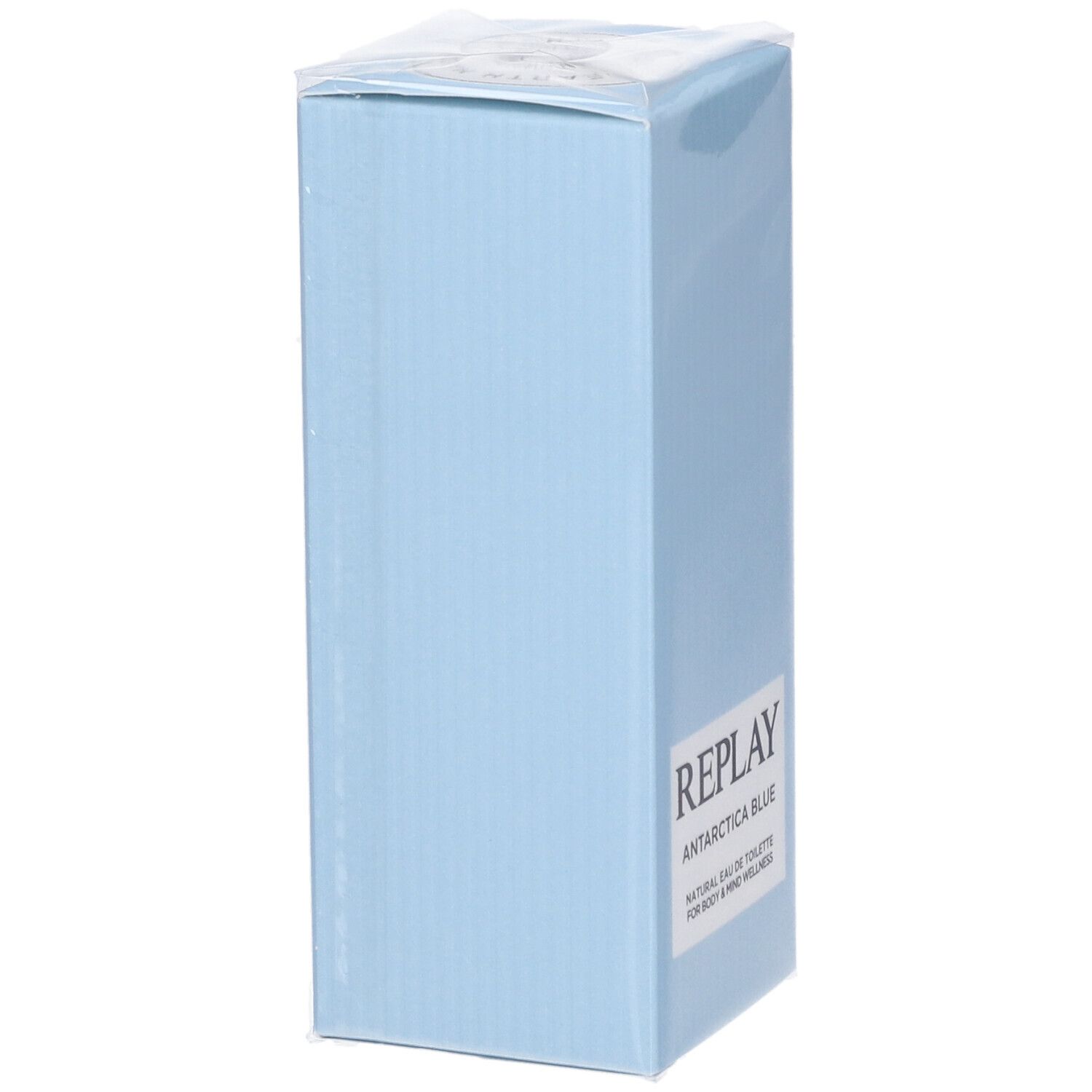 Confezione azzurra per Replay Antarctica Blue Eau de Toilette.