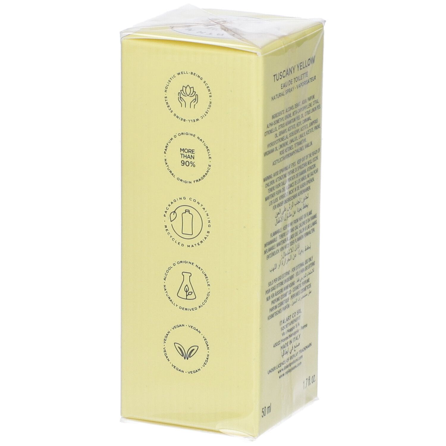 Confezione per Eau de Toilette Tuscany Yellow di Replay, 50 ml.