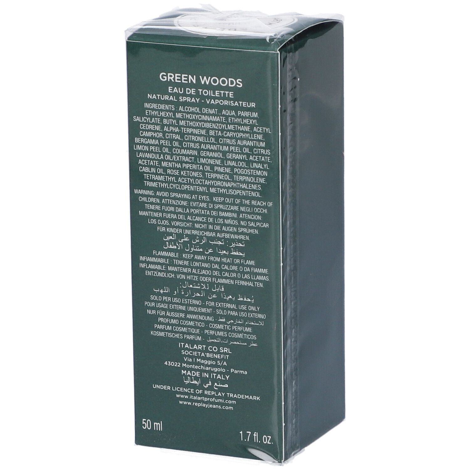 Confezione verde Green Woods Eau de Toilette, 50 ml.
