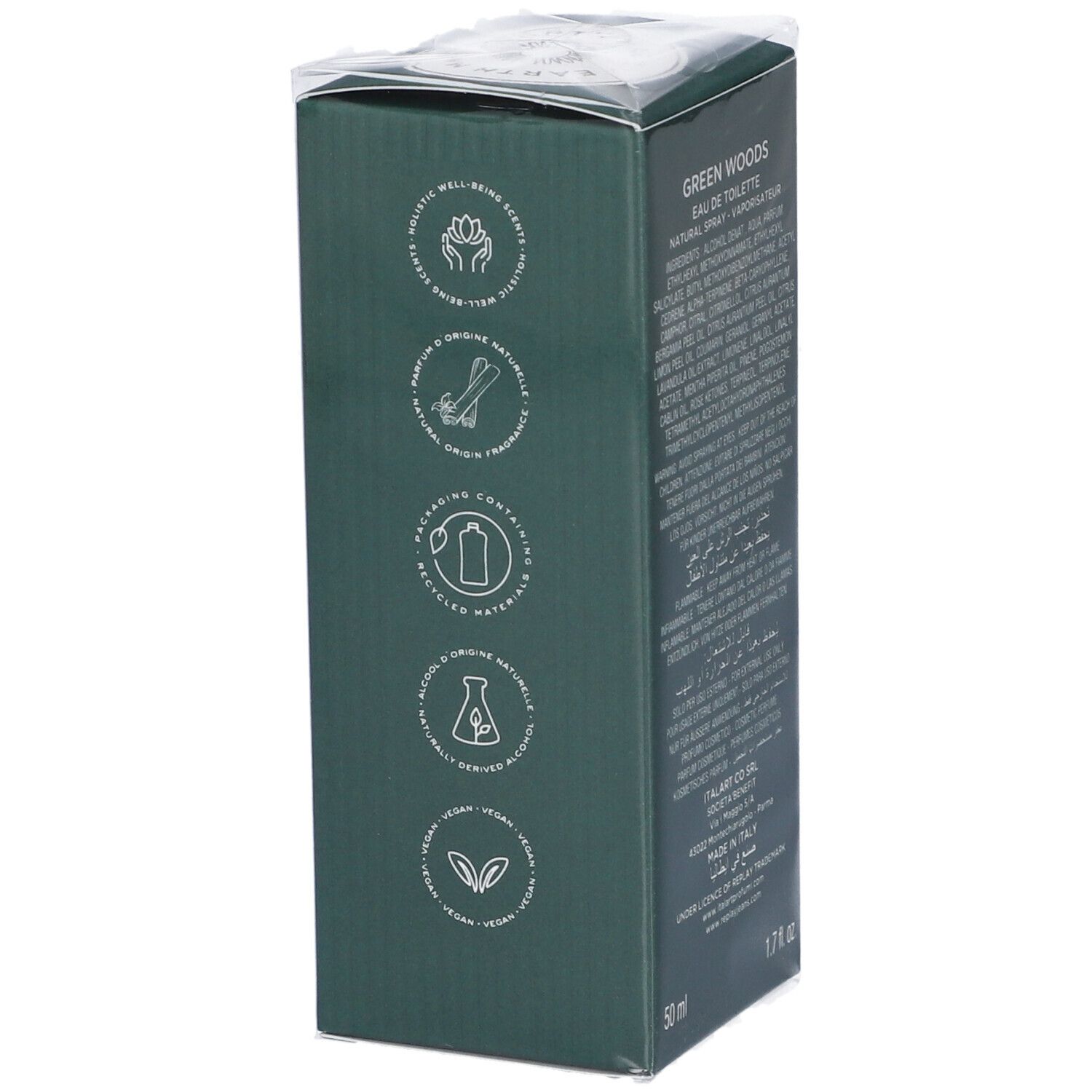Confezione verde per Eau de Toilette "Green Woods", 50 ml.