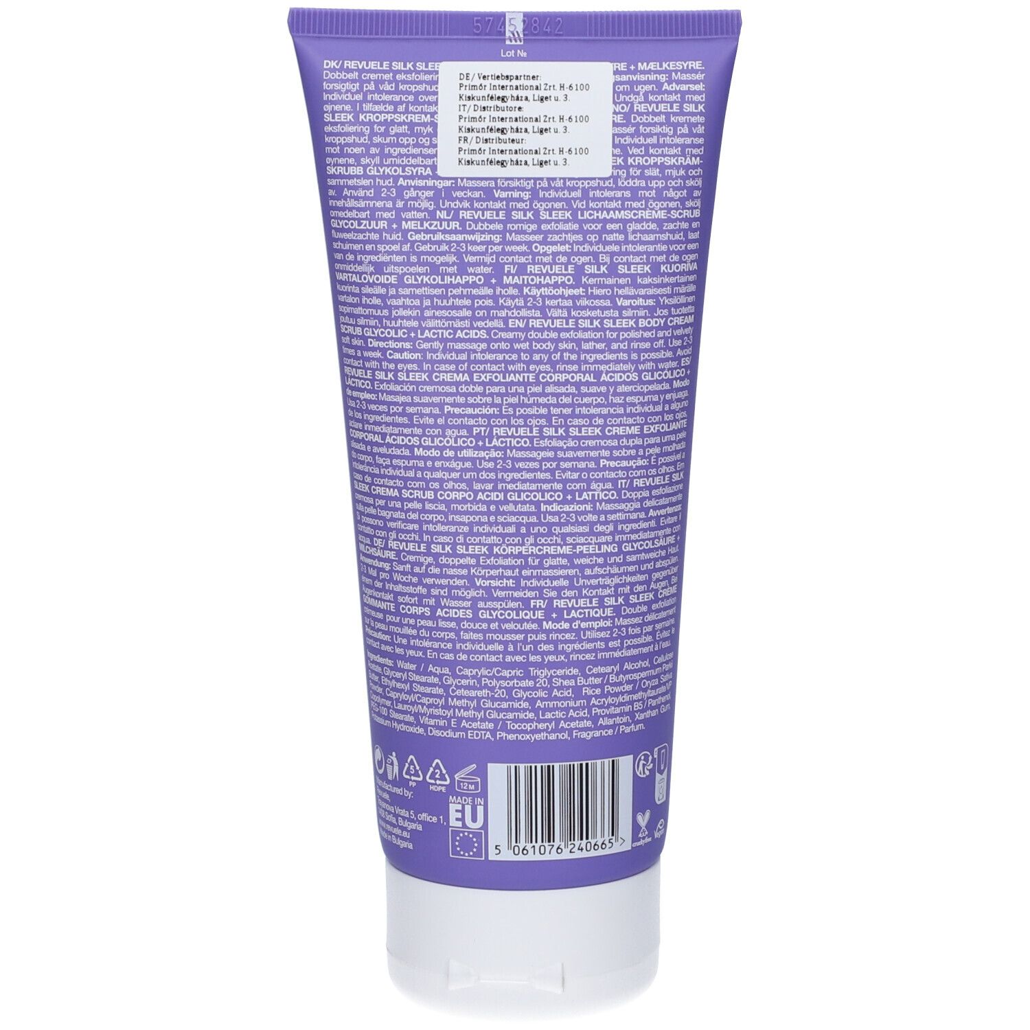 Crema esfoliante corpo REVELE Silk Sleep, 200 ml.