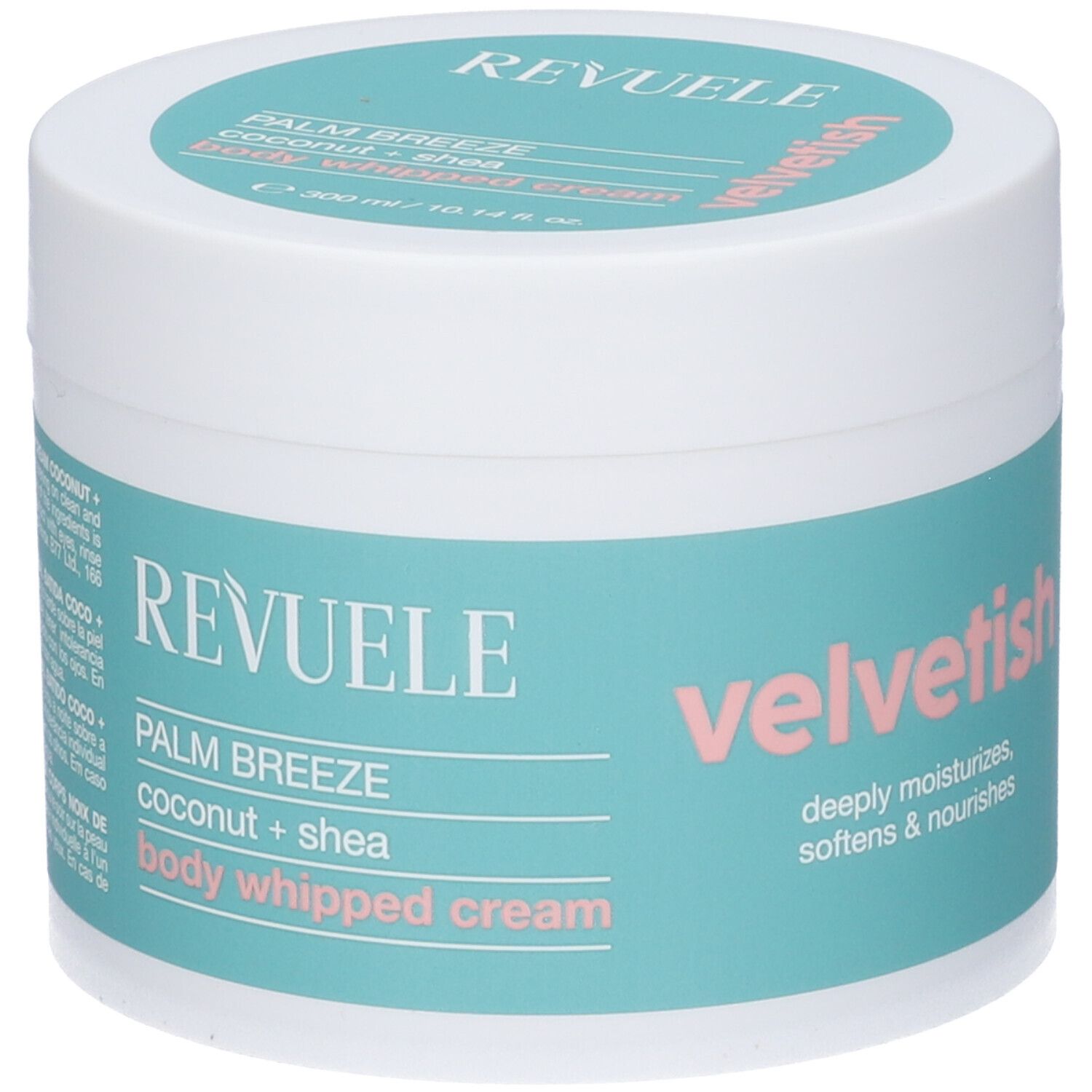 Crema corpo Revuele 'Palm Breeze' cocco e burro di karité, 300 ml.