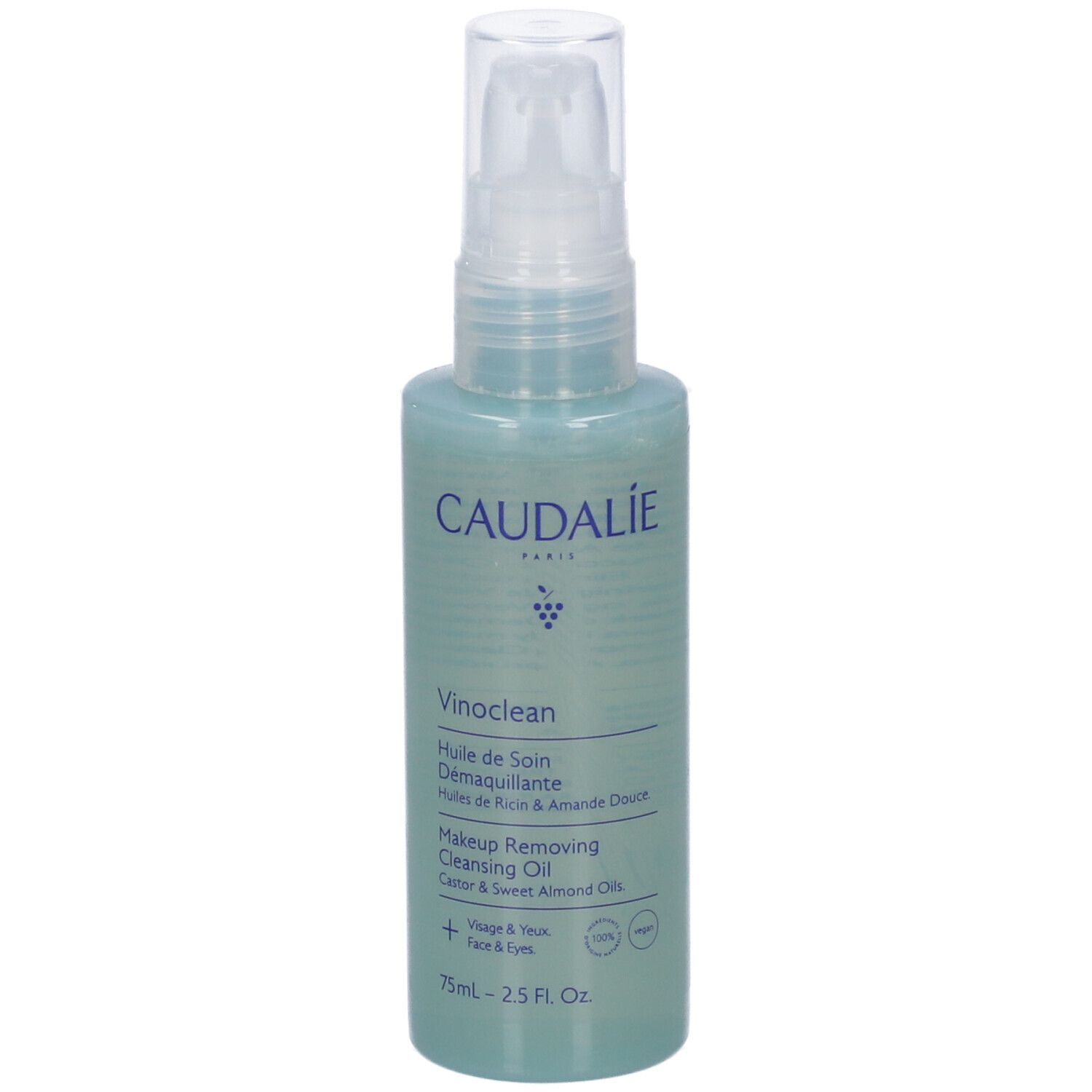 Olio detergente struccante CAUDALIE Vinoclean 75ml con erogatore.