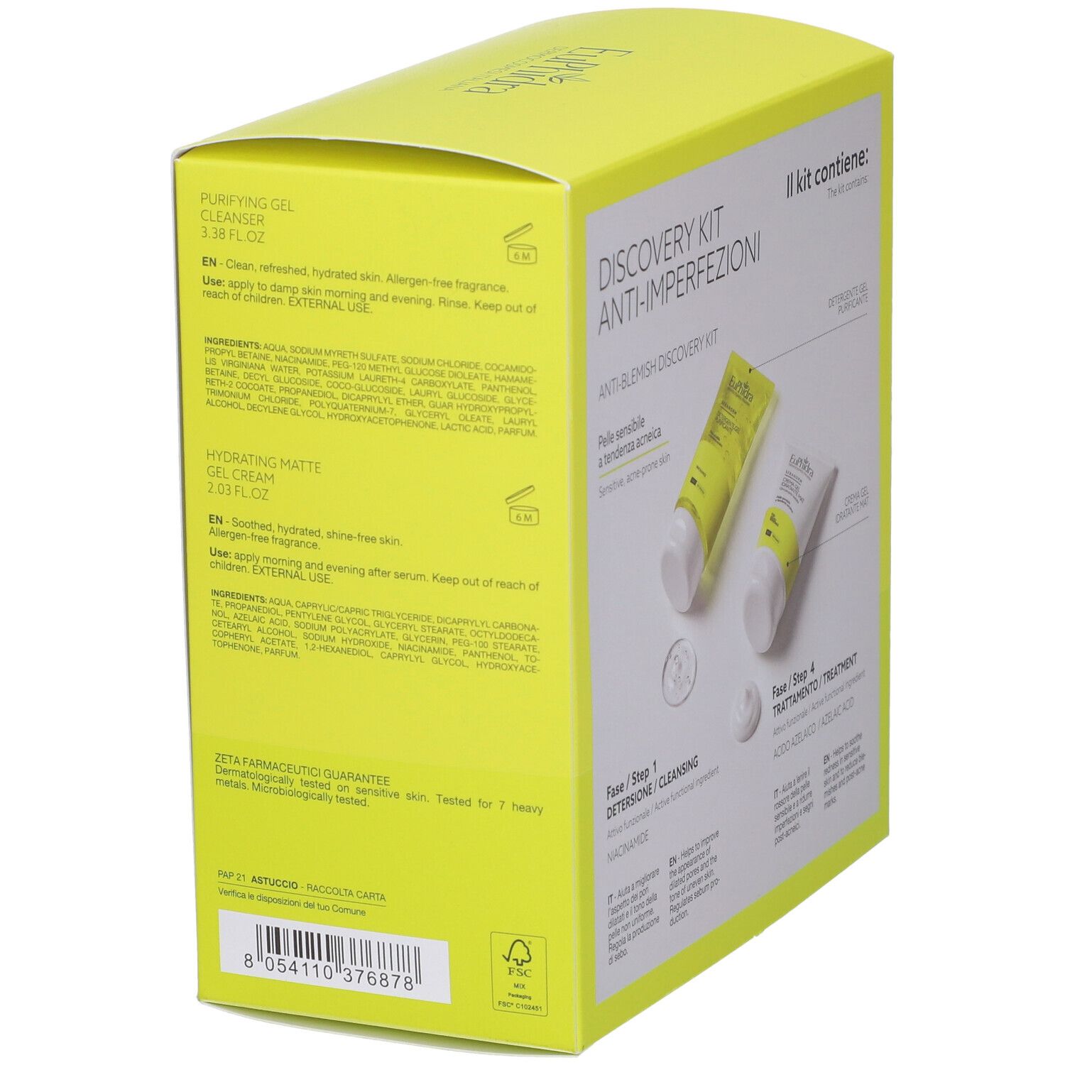 Confezione Euphidra Discovery Kit Anti-Imperfezioni con due prodotti.