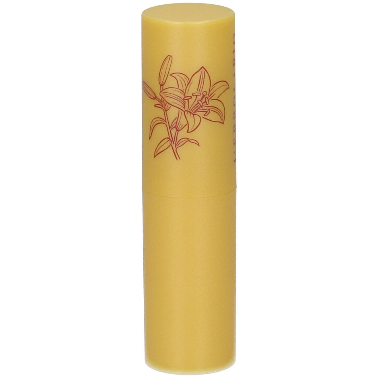 Contenitore cilindrico giallo con disegno di giglio, L'Erbolario.