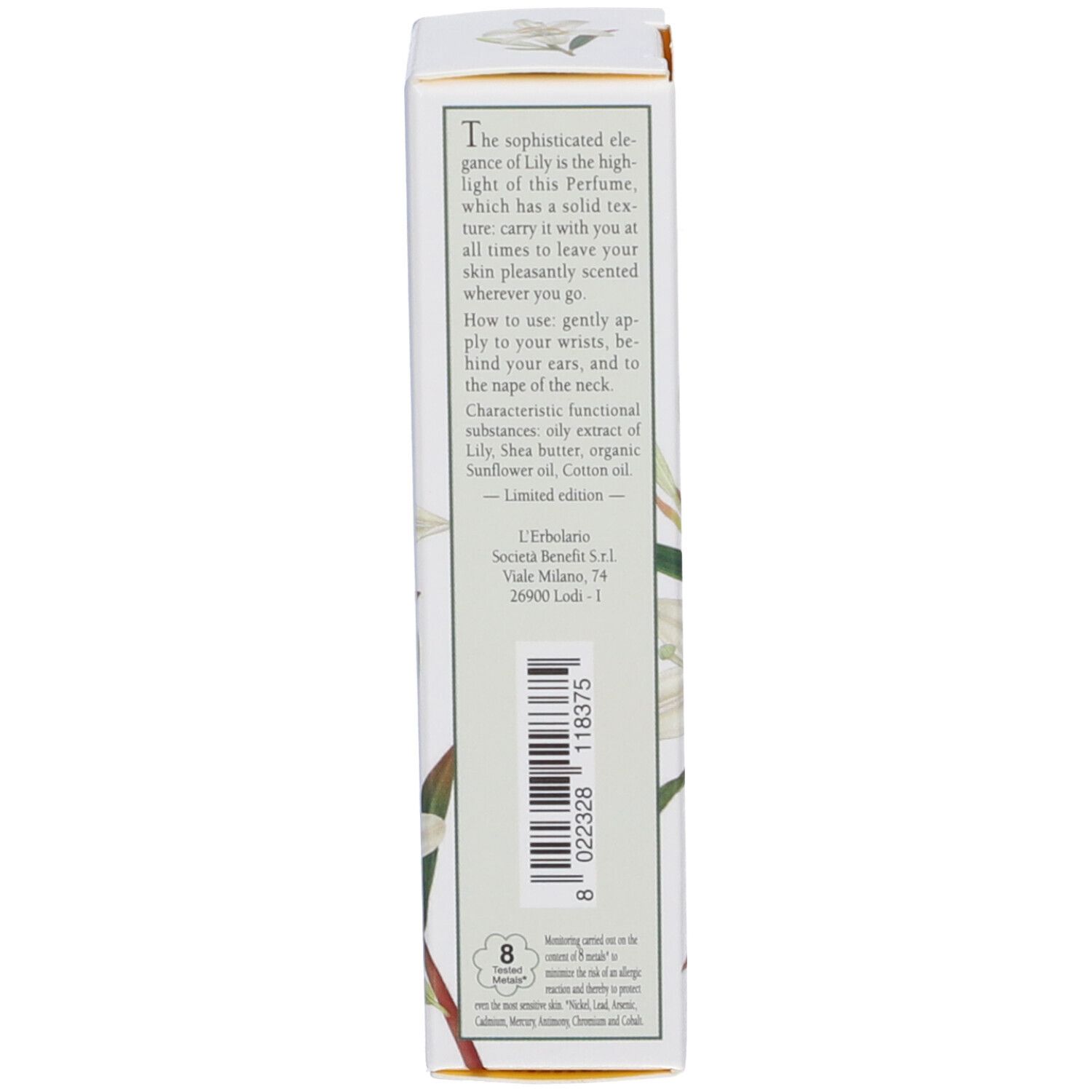 Descrizione profumo L'Erbolario 'Giglio'.