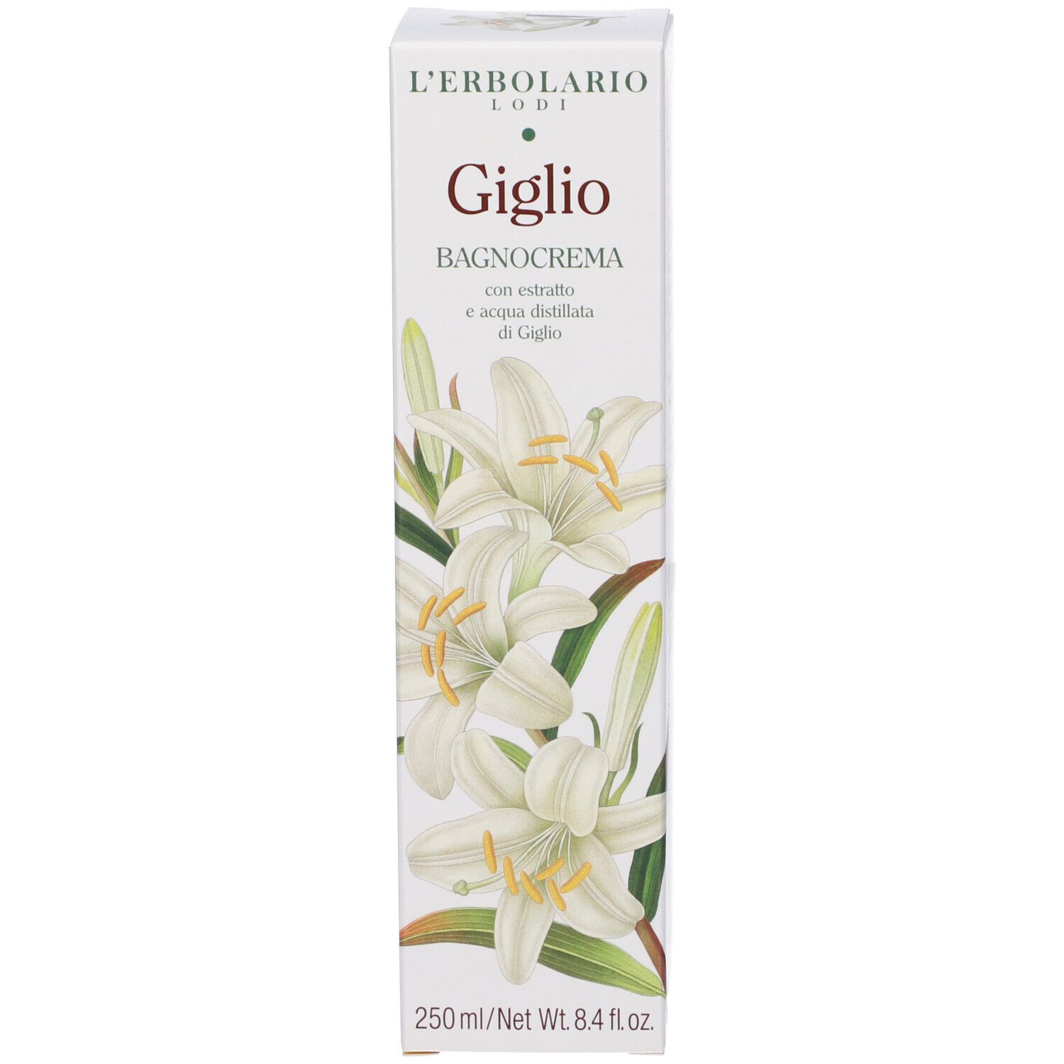Flacone bianco con dispenser a pompa, accenti rosa e neri, 250ml.